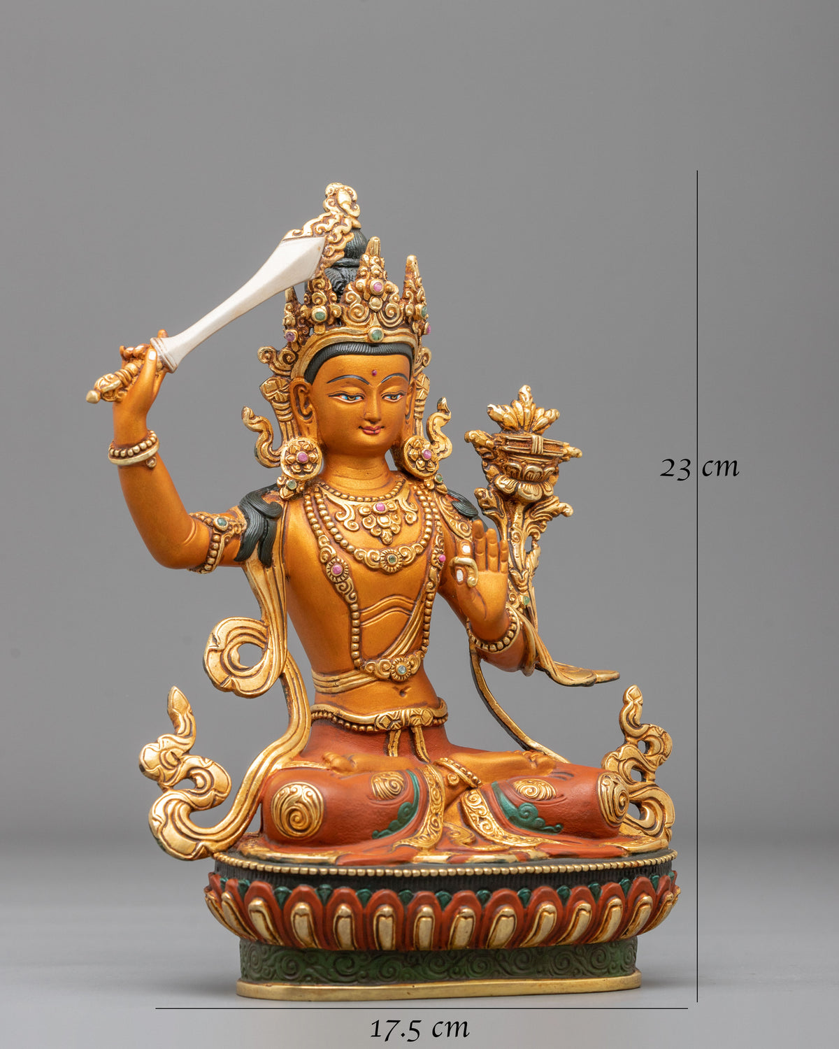 Manjushri Copper Figurine | Made in Nepal