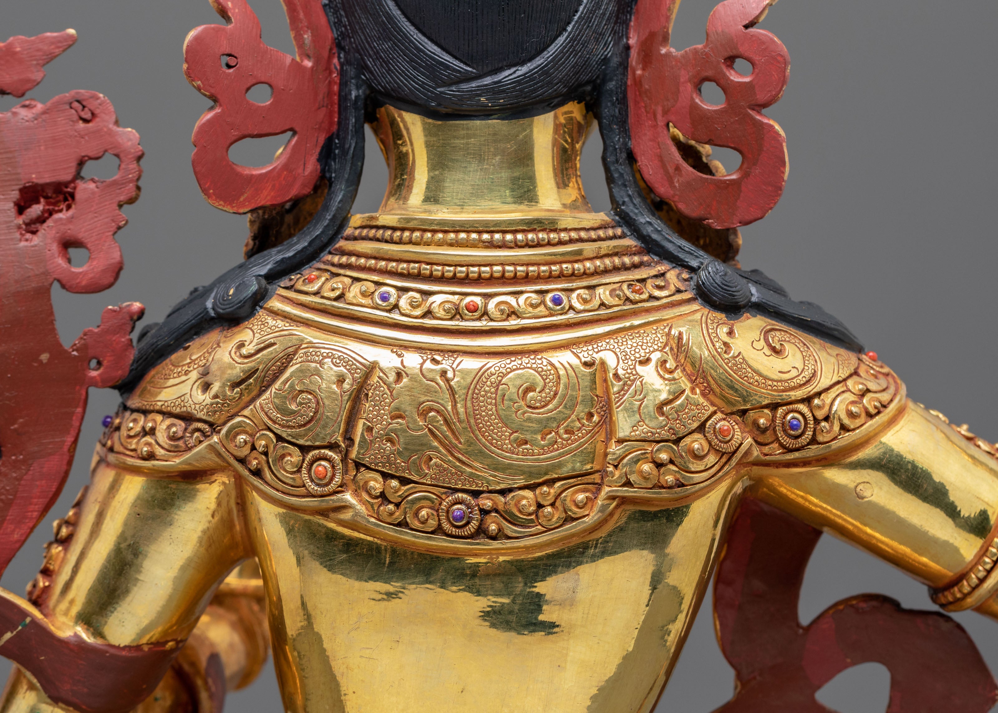 Manjushri 24K Gold Gilded Statue | Meditation Shrine