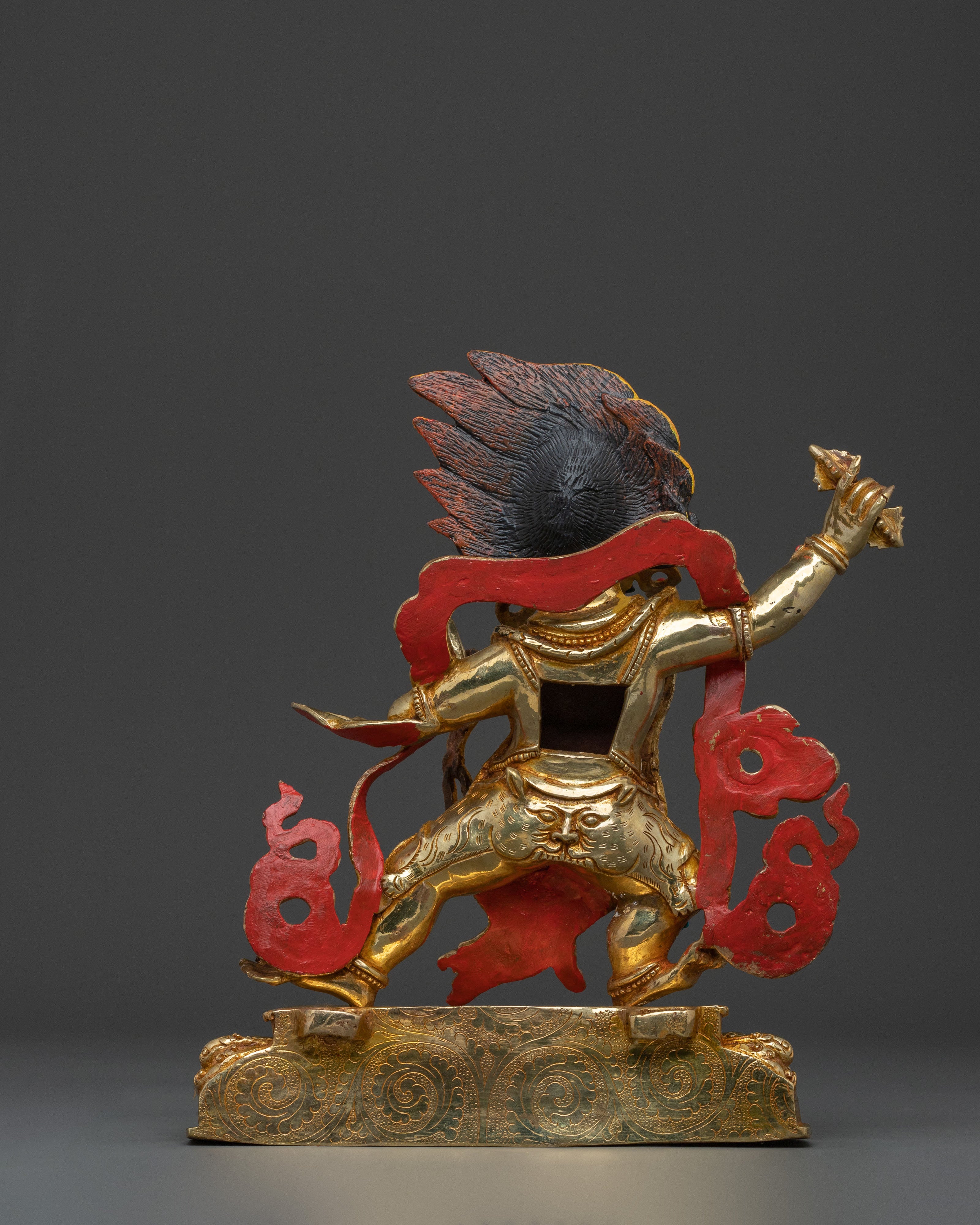 A Radiant Handmade Vajrapani Sculpture in 24K Gold