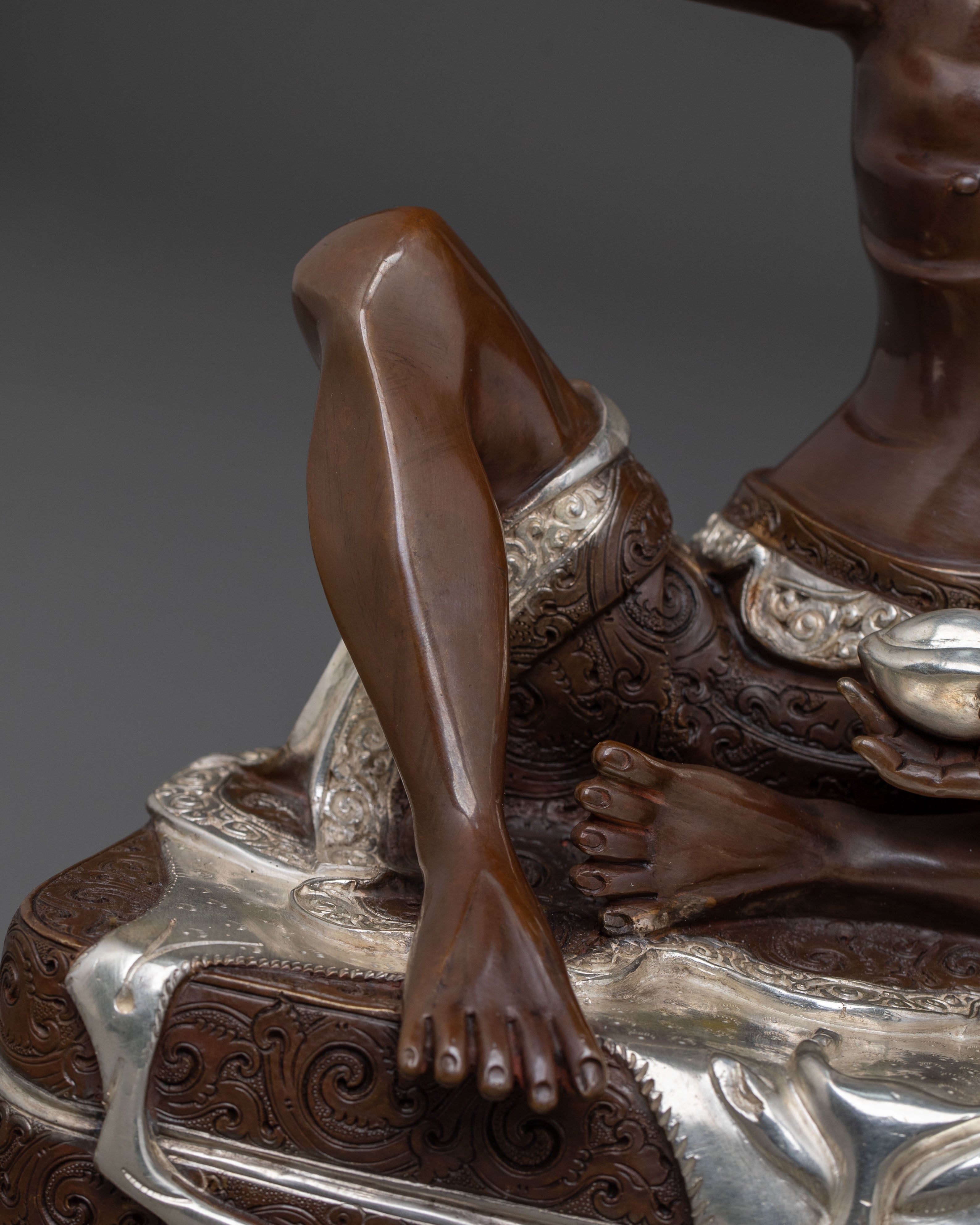 Divine Milarepa Sculpture | Oxidized Copper Body