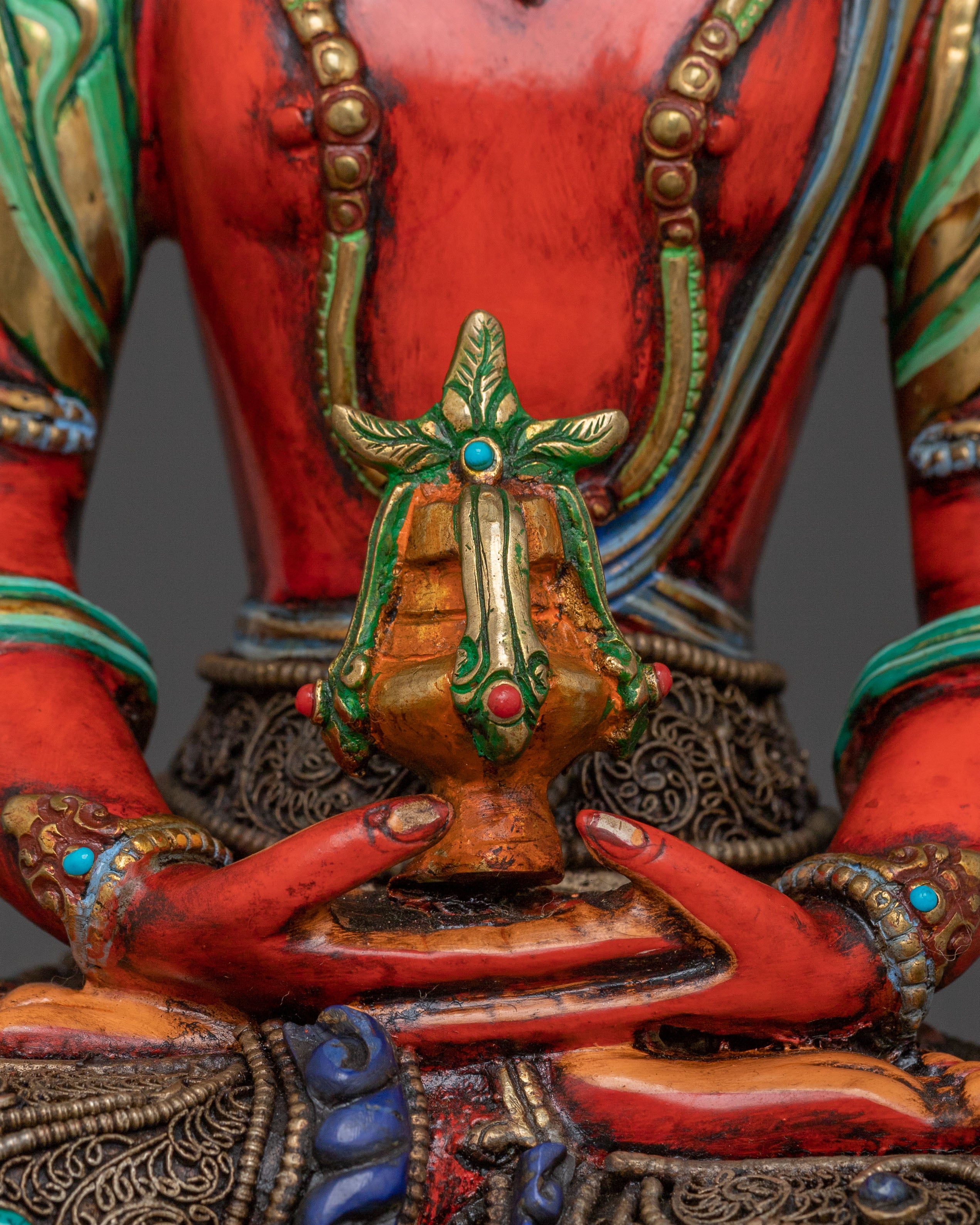 Buddhist Statue of Amitayus Sitting On A Throne