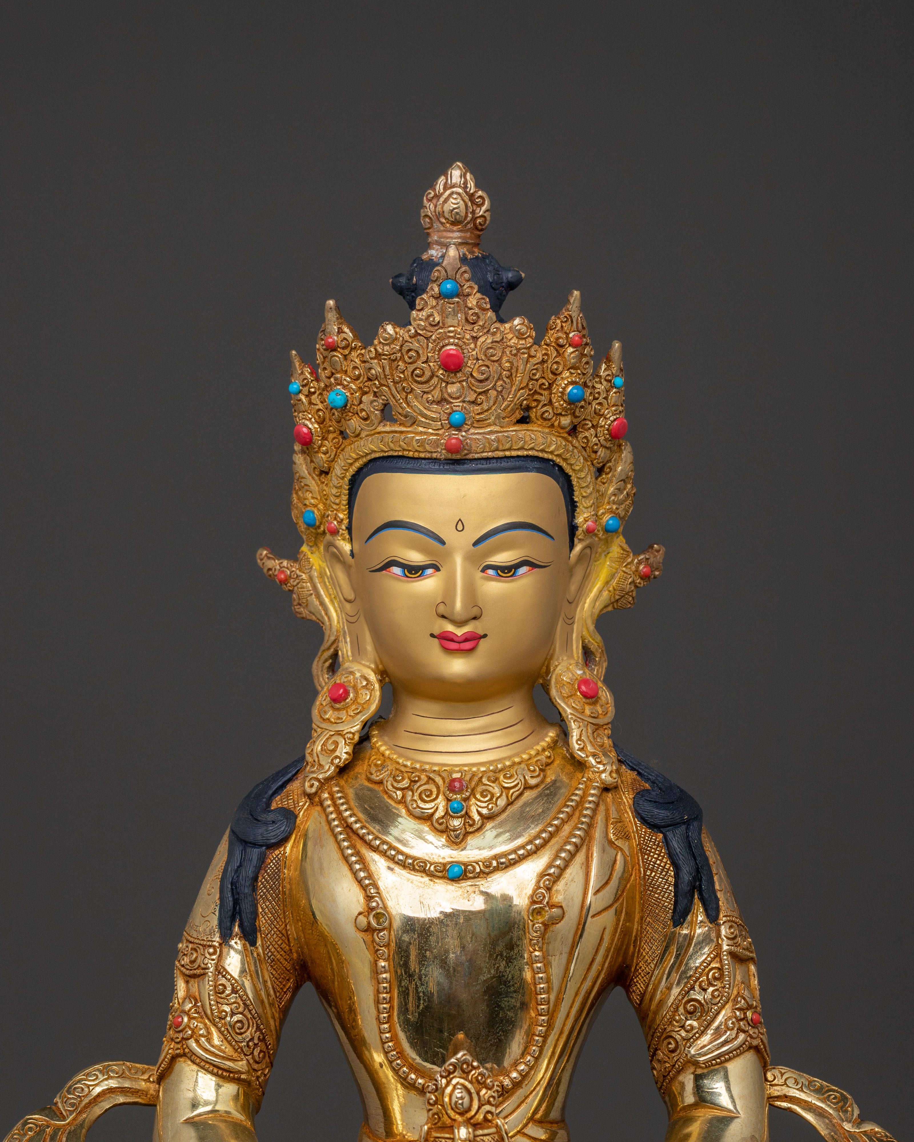 Tibetan Amitayus Long Life Buddha Statue | Himalayan Buddhist Art