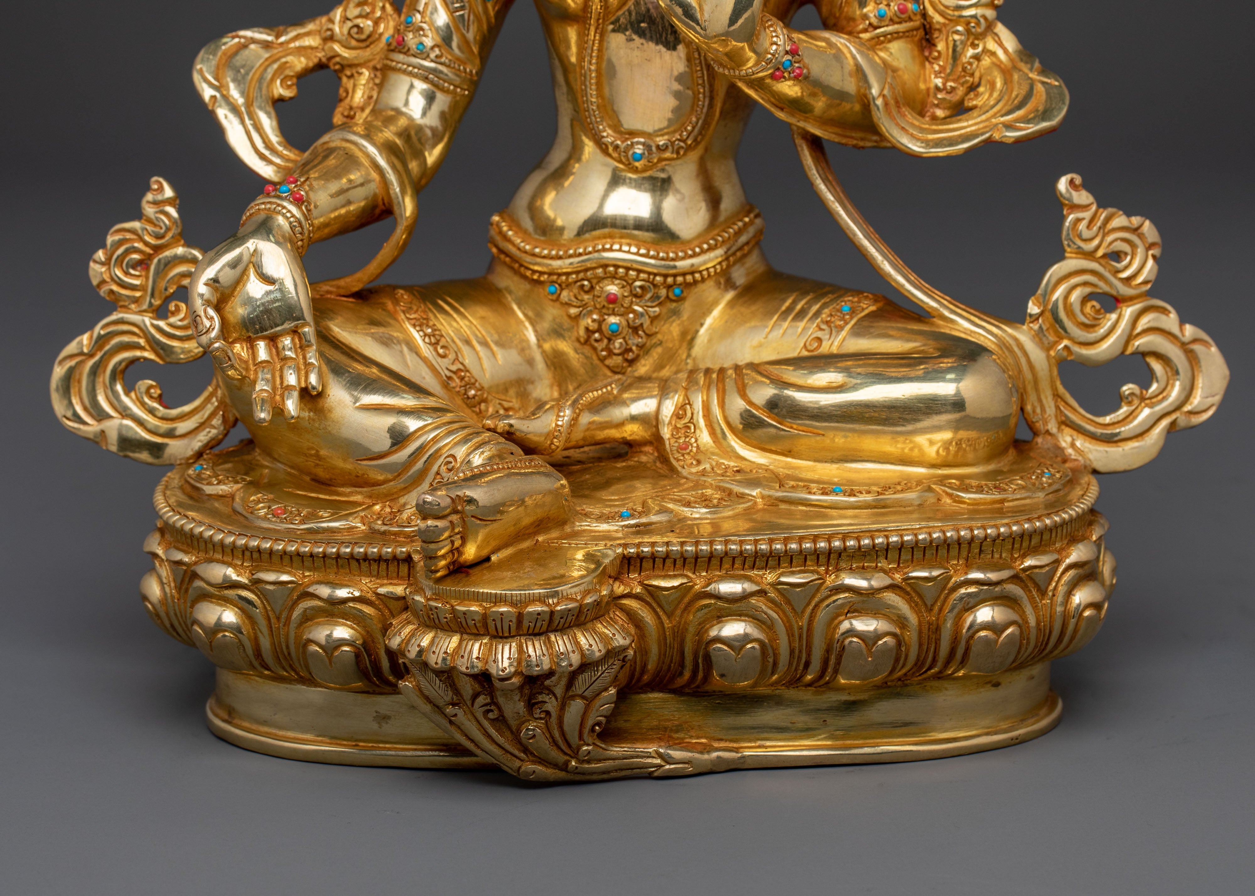 Handcrafted Green Tara Copper Statue | Symbol of Compassion
