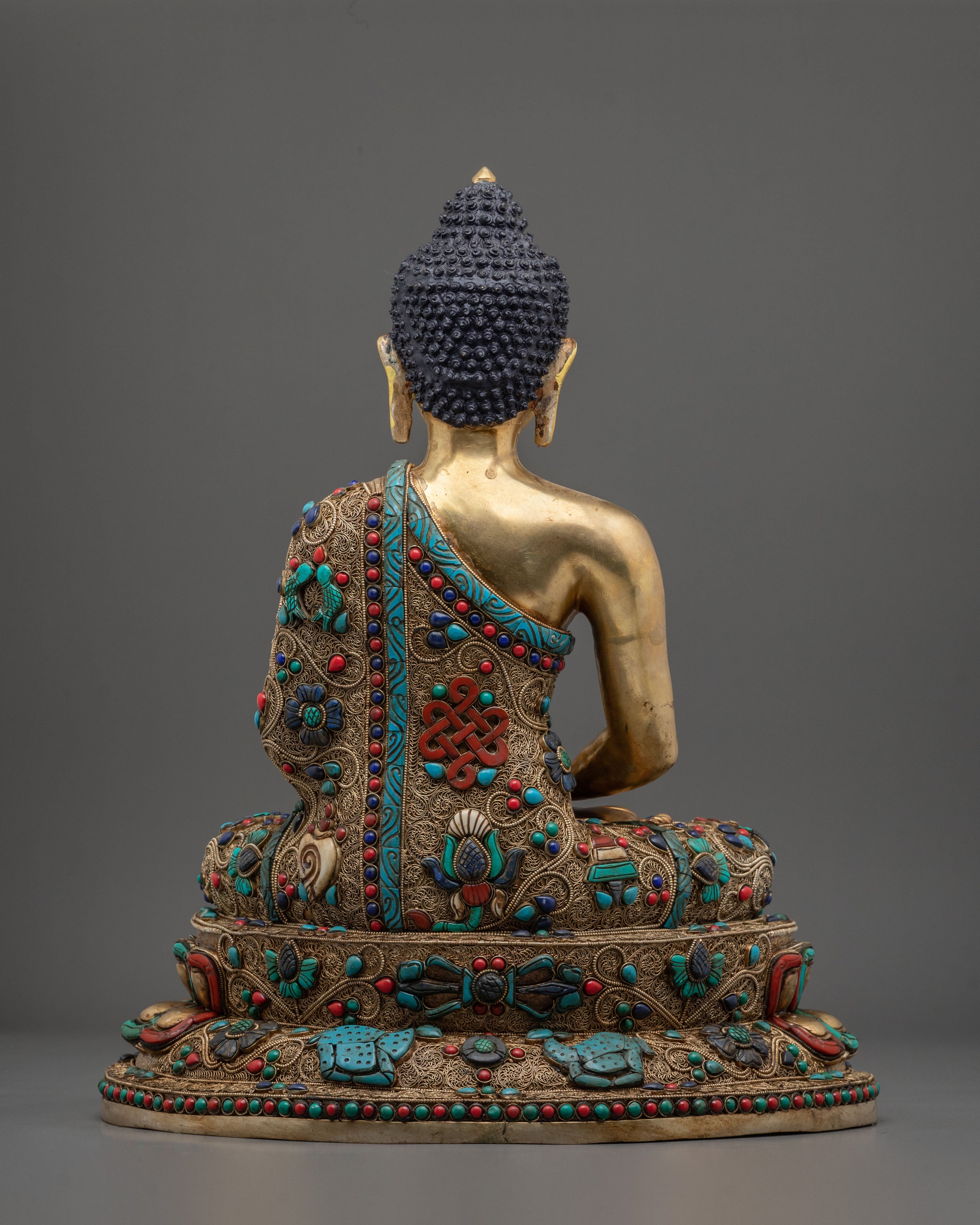 24K Gold Gilded Amitabha Buddha Mahayana Statue