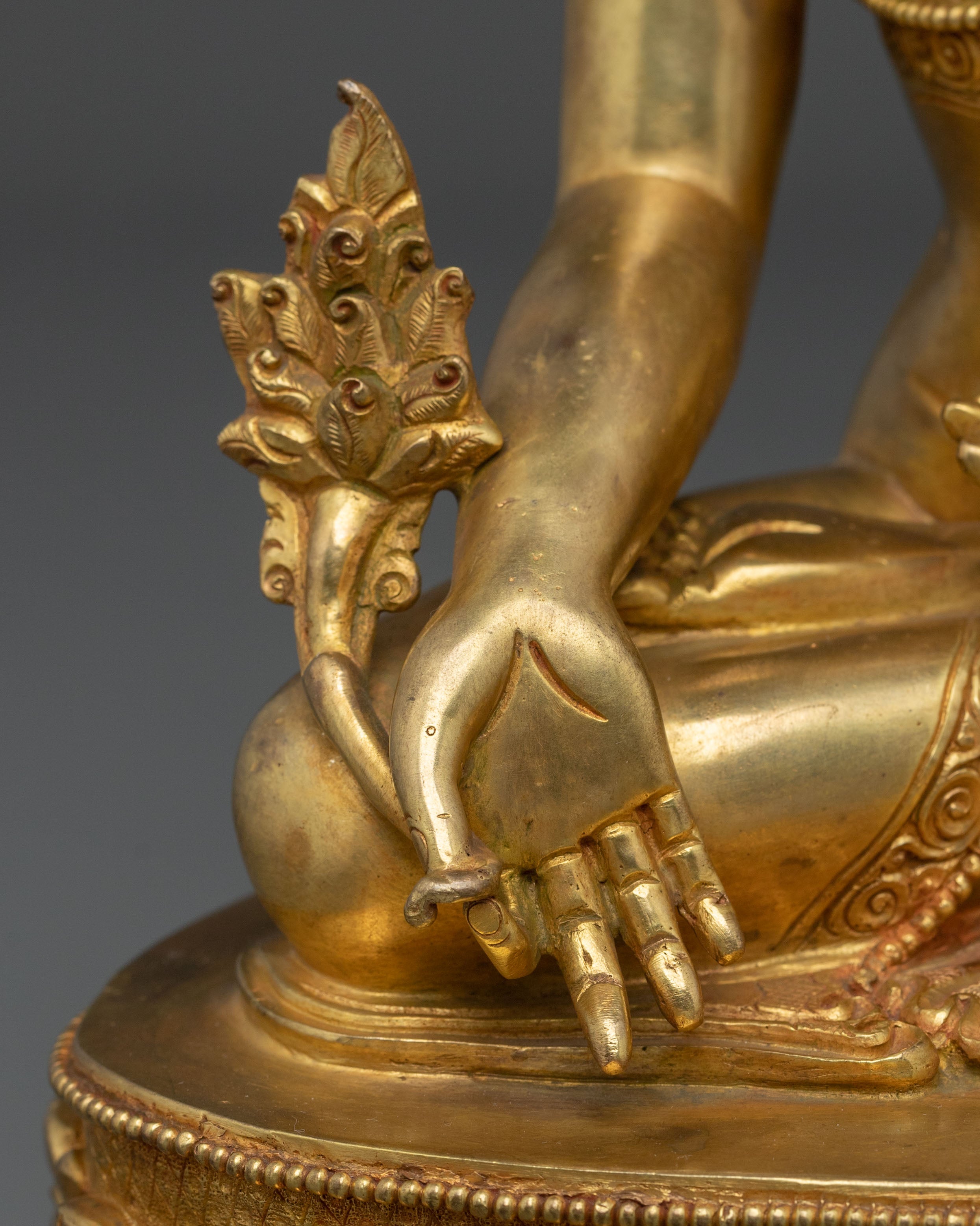 Bhaishajyaguru Fire Gold Gilded Statue | Himalayan Craftsmanship