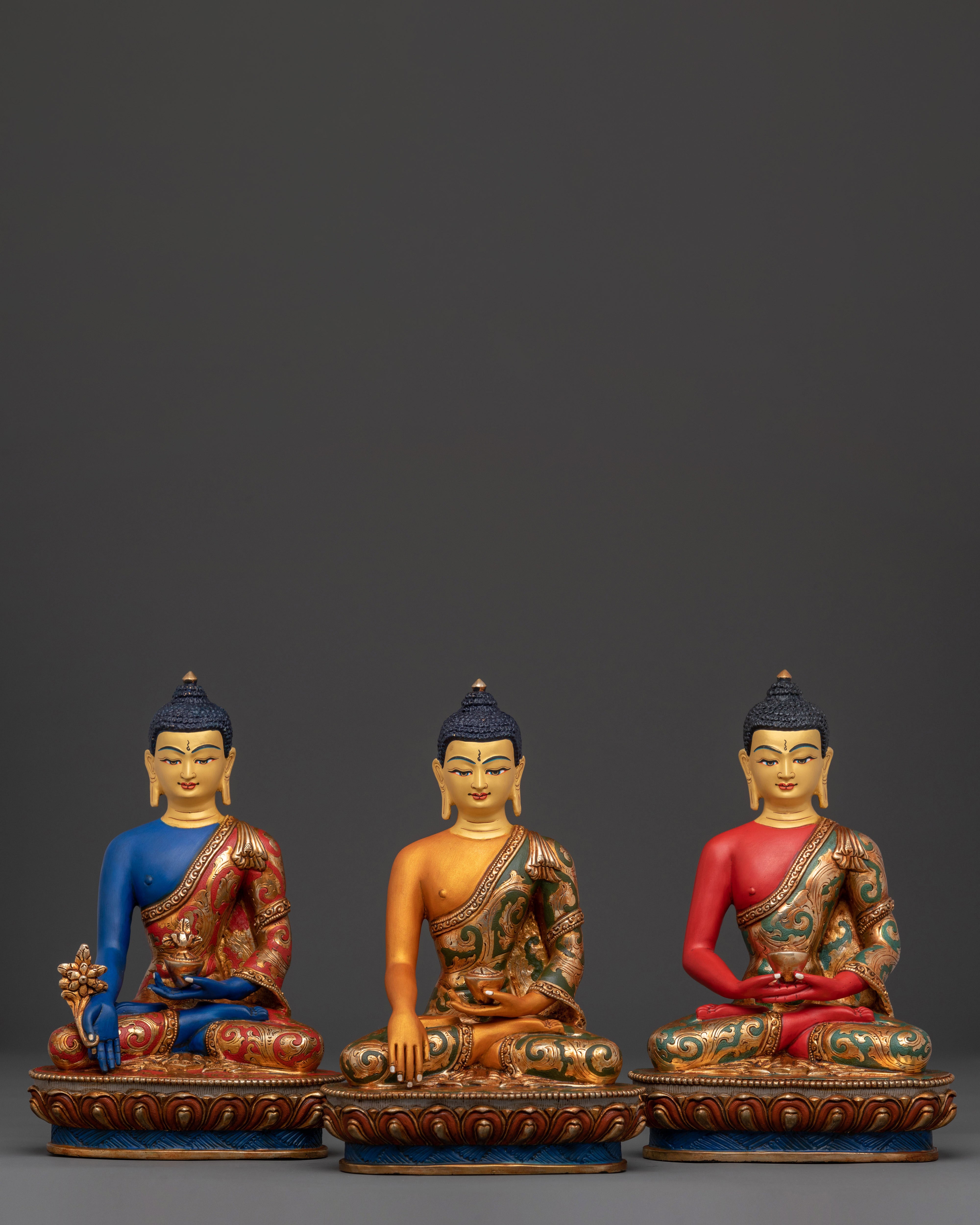 Three Buddhas Statue Set
