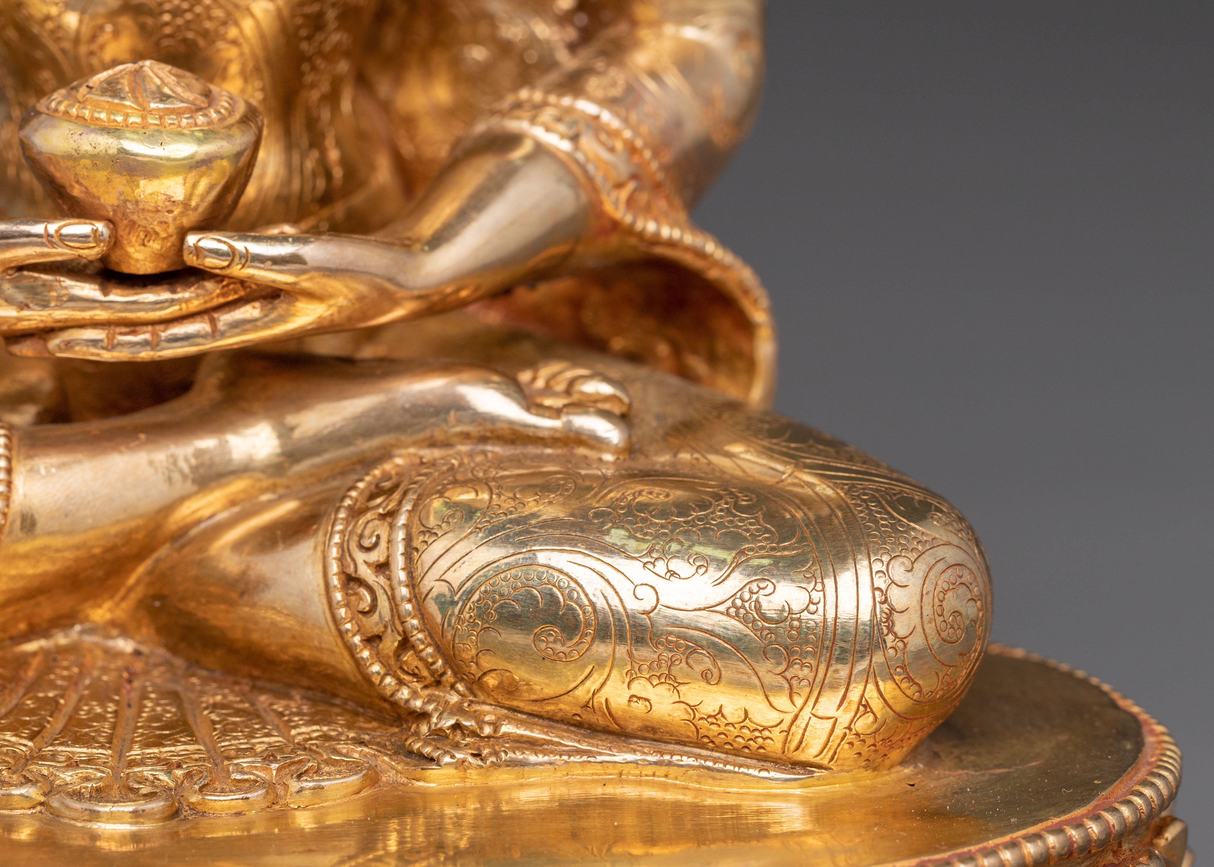 Divine Amitabha Buddha Handmade Statue | 24K Gold Gilded Art