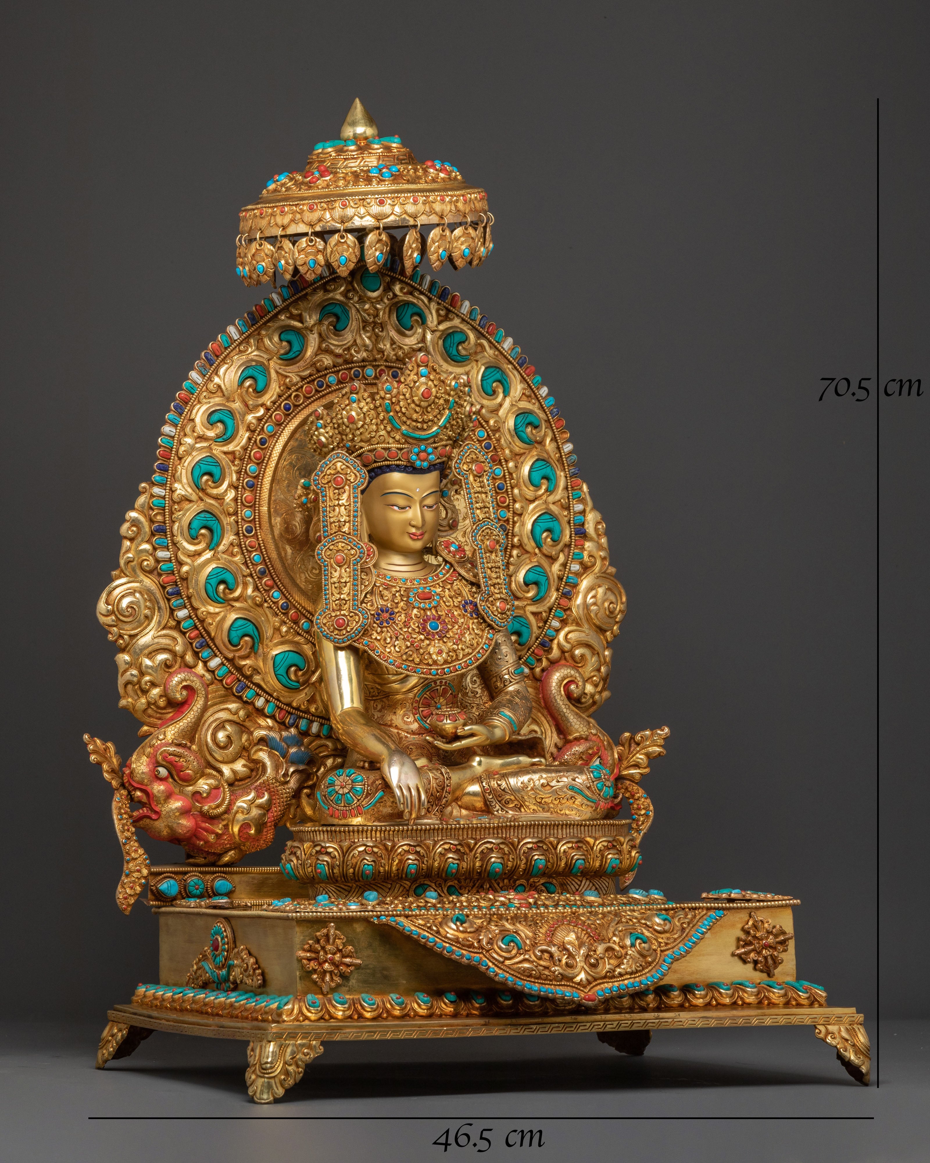 Crown Shakyamuni Buddha On Throne | Altar Decor
