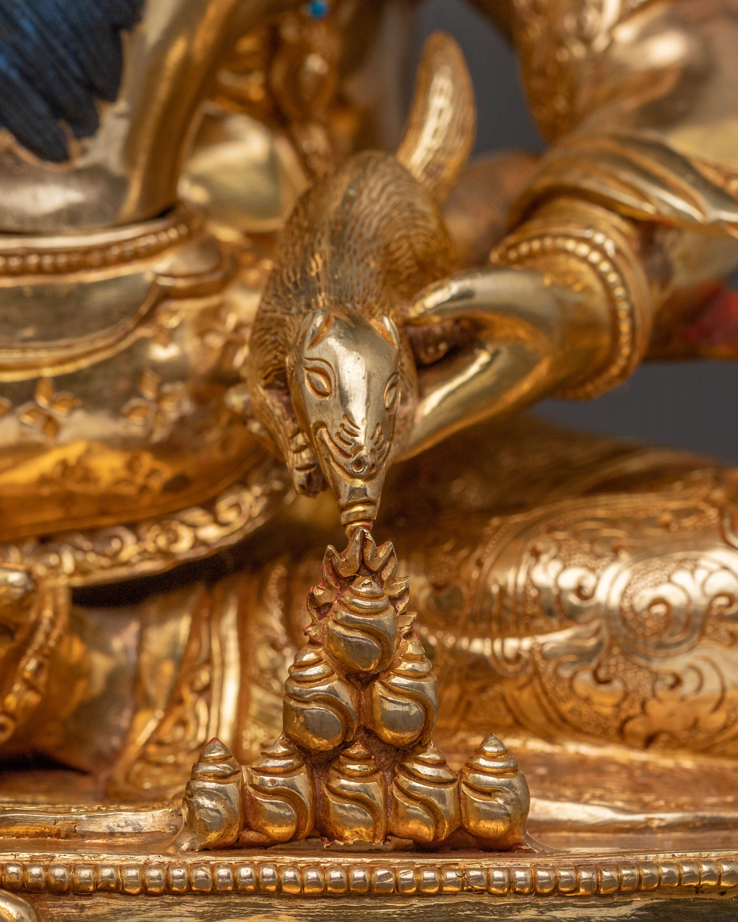 Green Dzambhala Spiritual Statue | Generosity Figure
