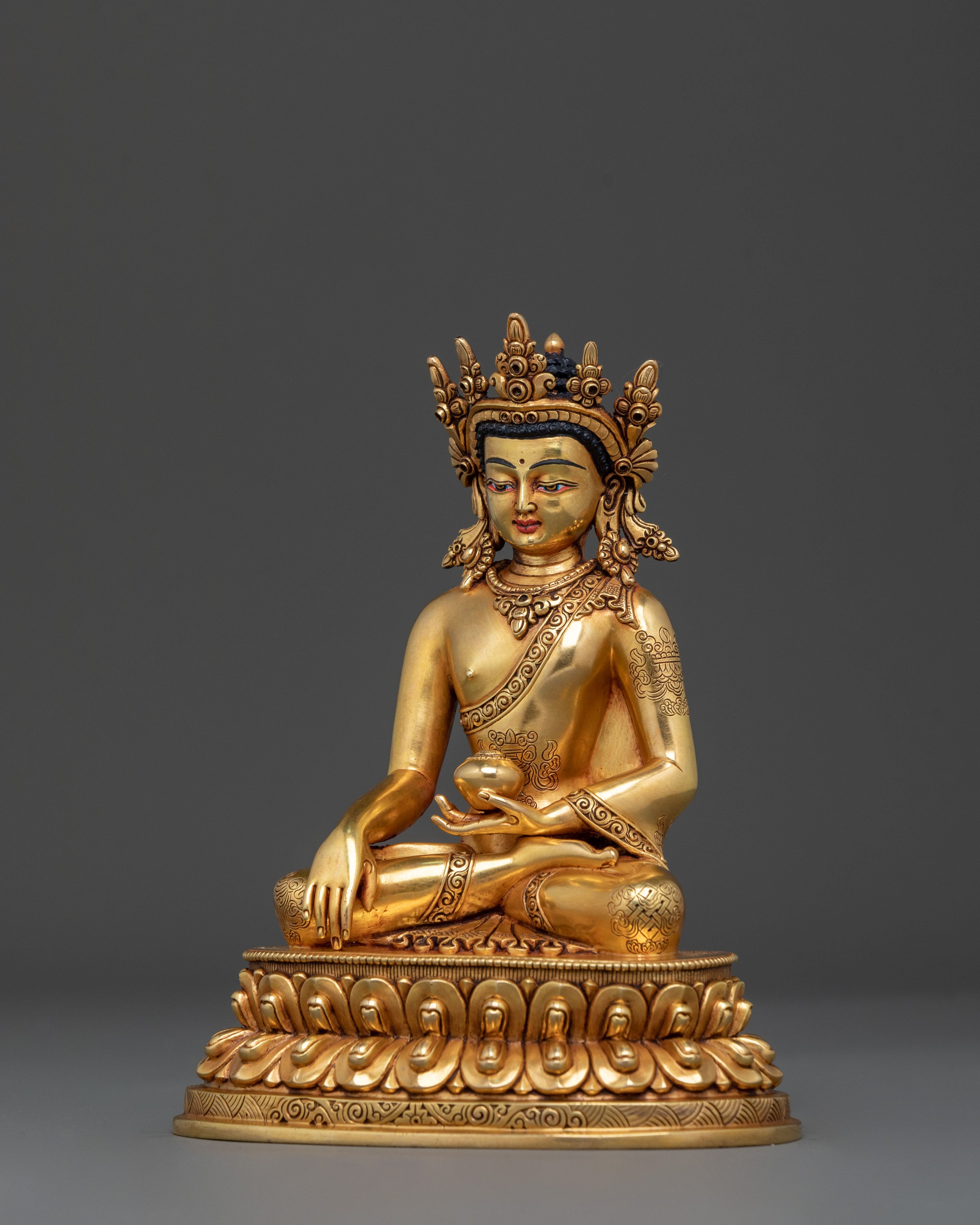 Himalayan Crown Shakyamuni Buddha Rupa | Sacred Altar Sculpture