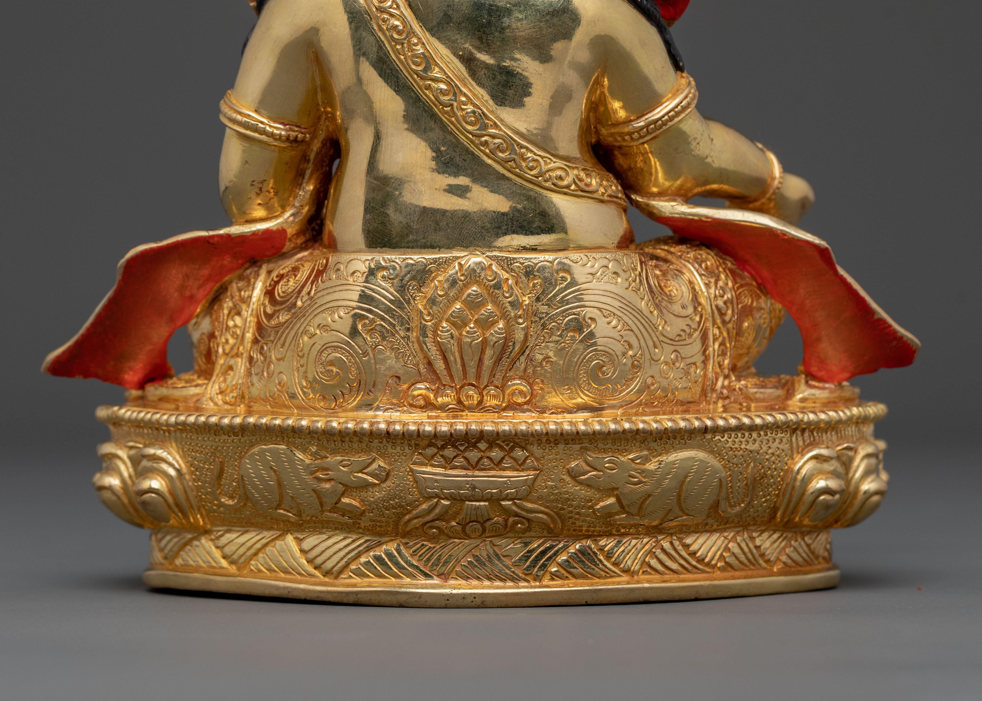 Dzambhala 24K Gold Gilded Statue: Himalayan Handcrafted Rupa