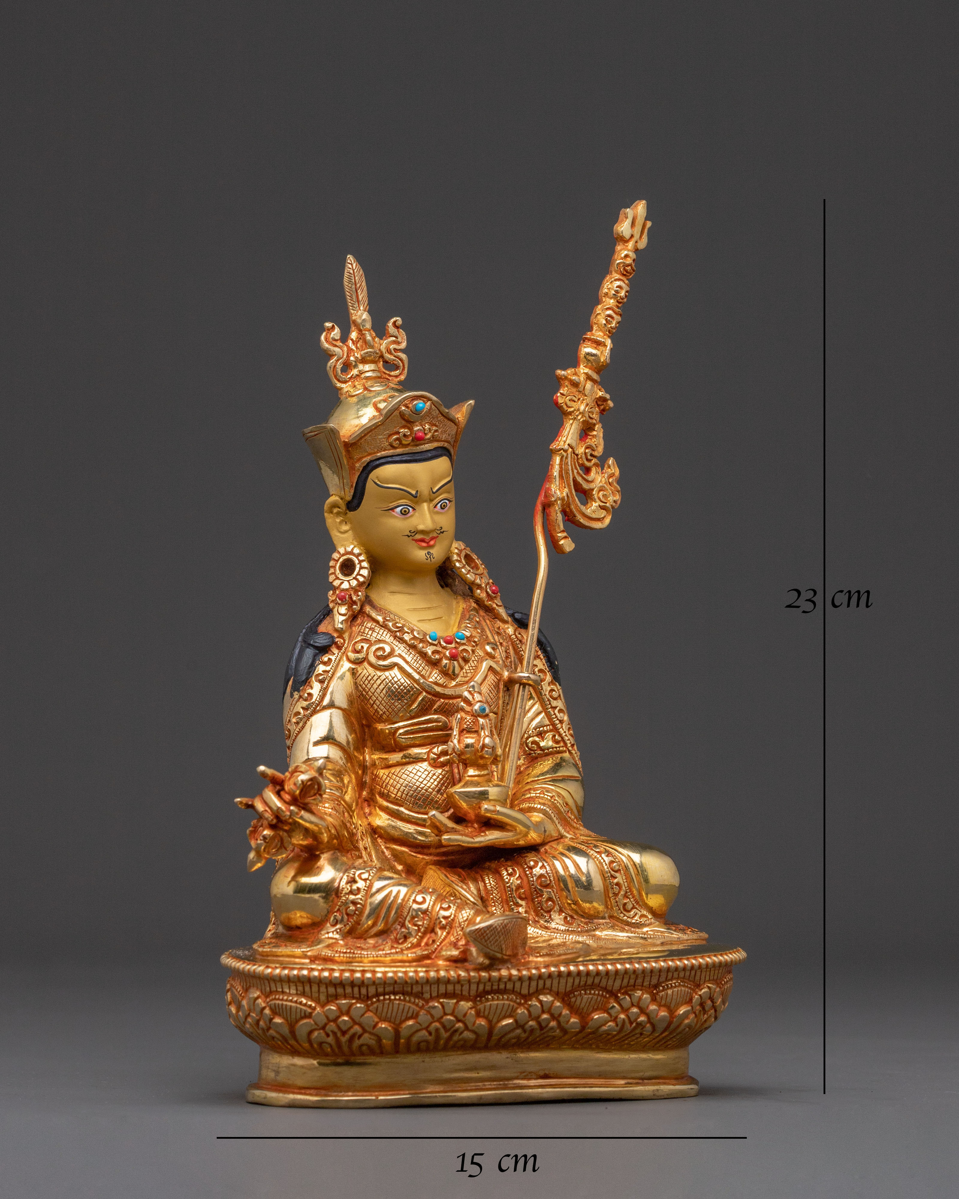 Guru Rinpoche Copper Figurine - Gilded Serenity