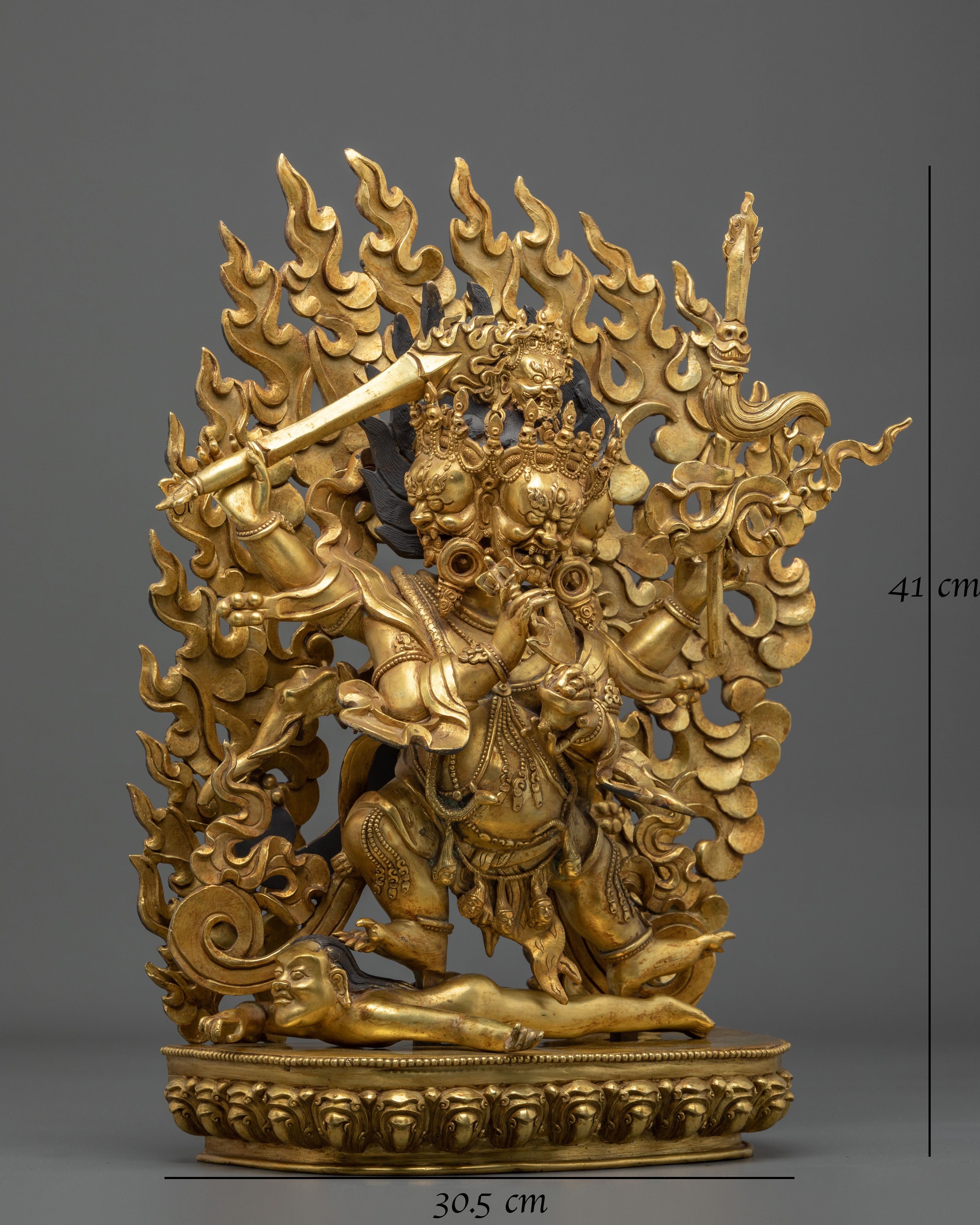 Sacred Protector Four Armed Mahakala Statue