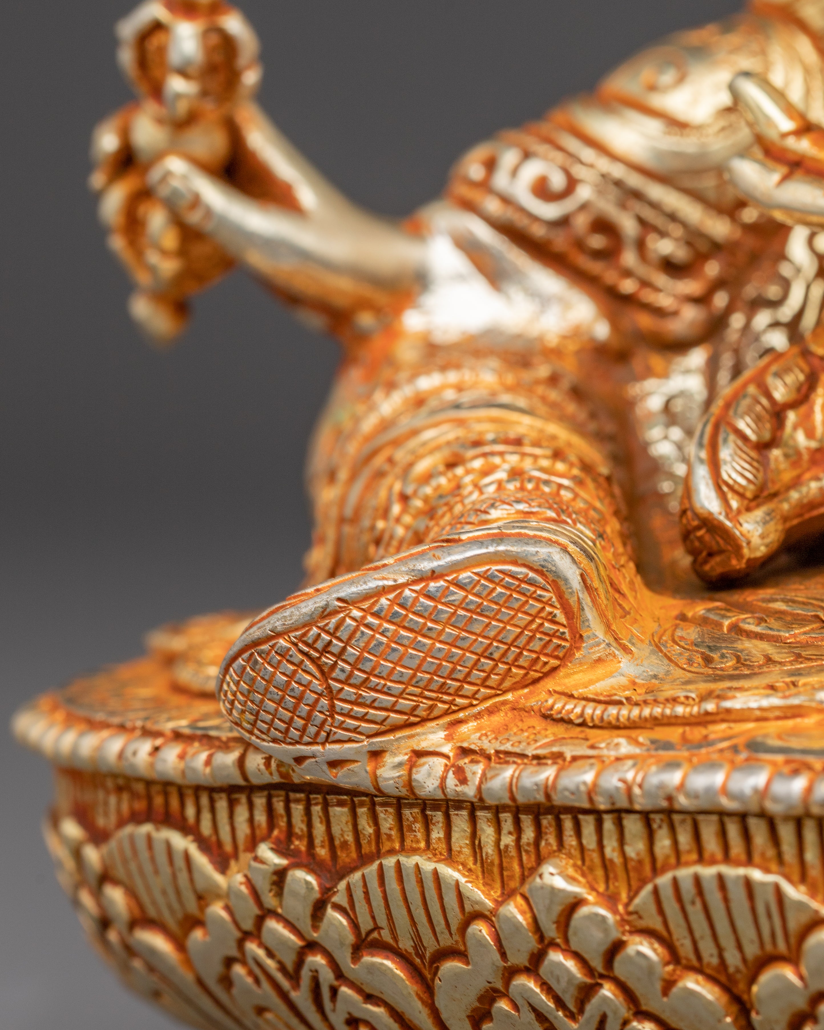 Guru Padmasambhava Golden Statue | Handcrafted 24K Gold-Gilded Sculpture