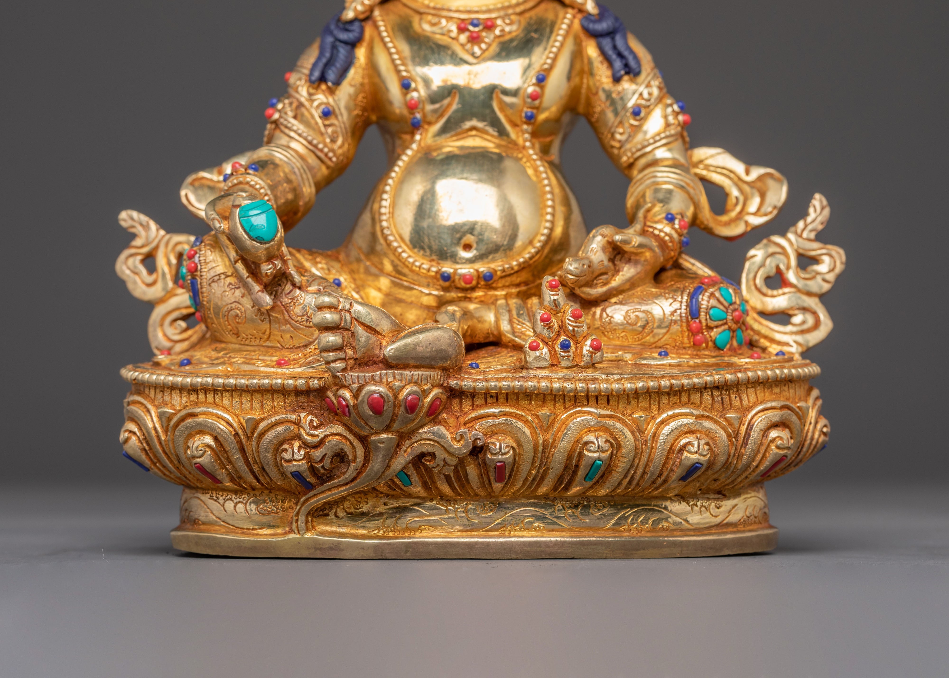 Golden Dzambhala Copper Statue | Guardian of Wealth