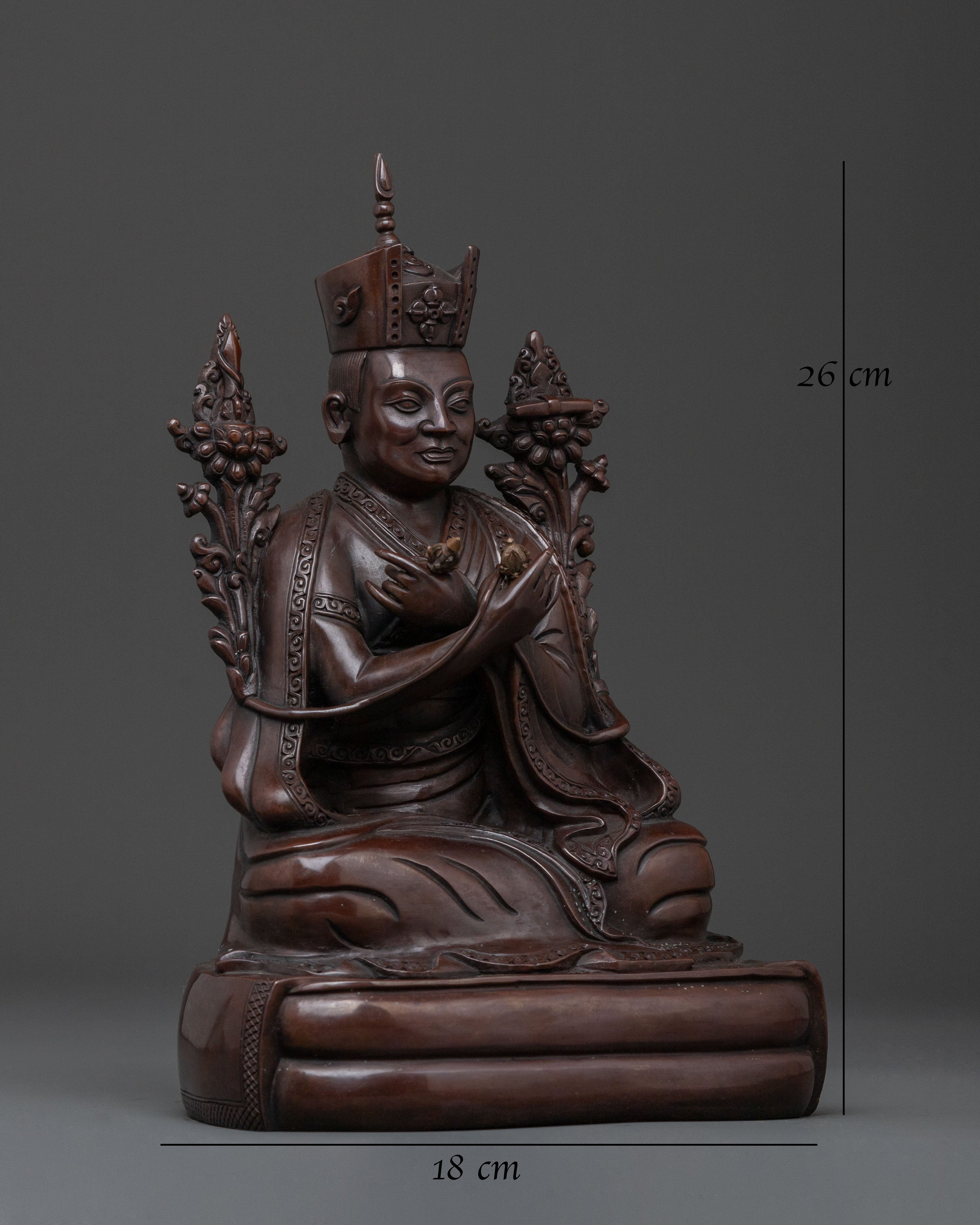 16th Karmapa Meditation Oxidized Copper Statue | Meditation Altar