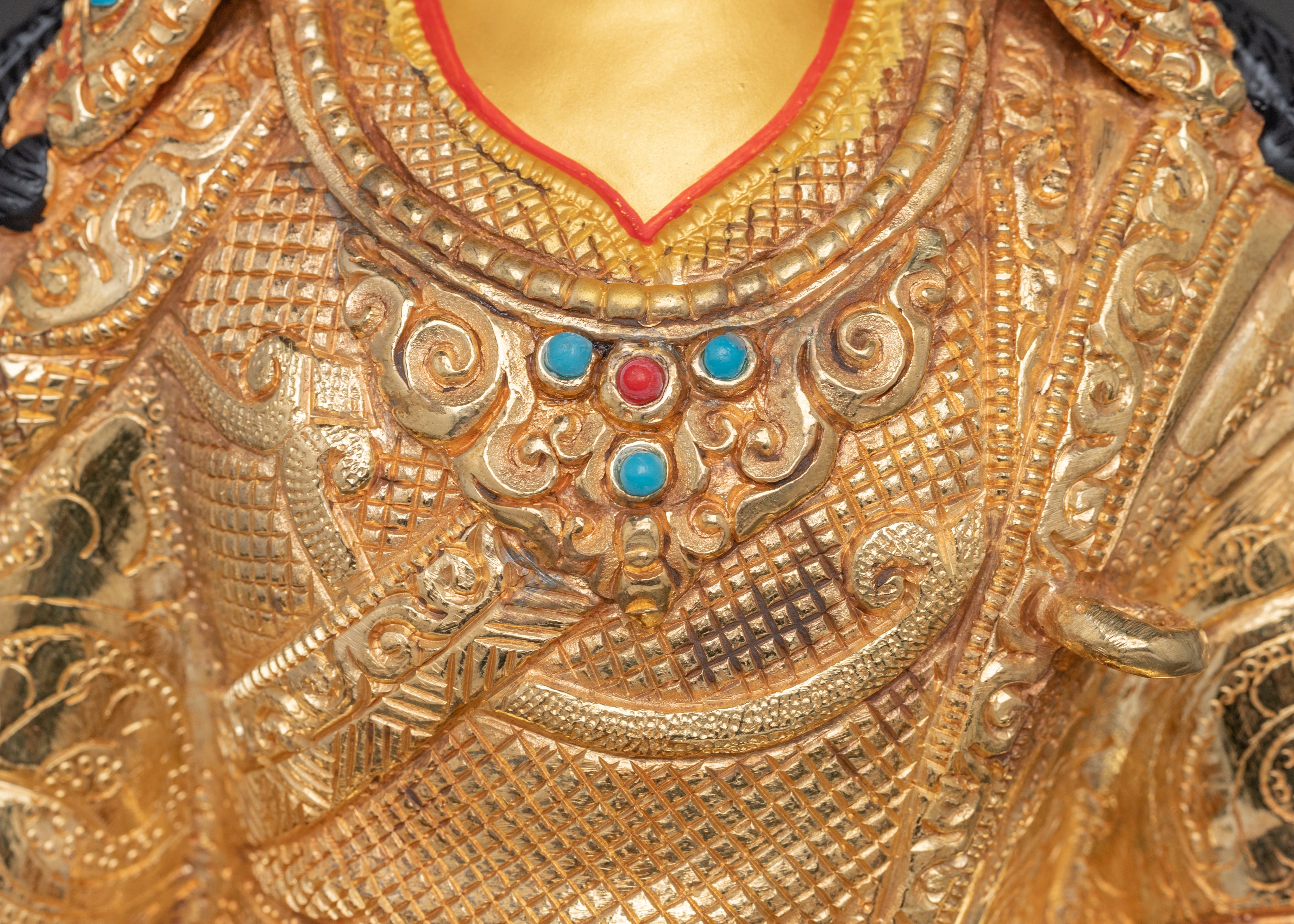 Golden Padmasambhava Handmade Statue | Guru Rinpoche Artwork