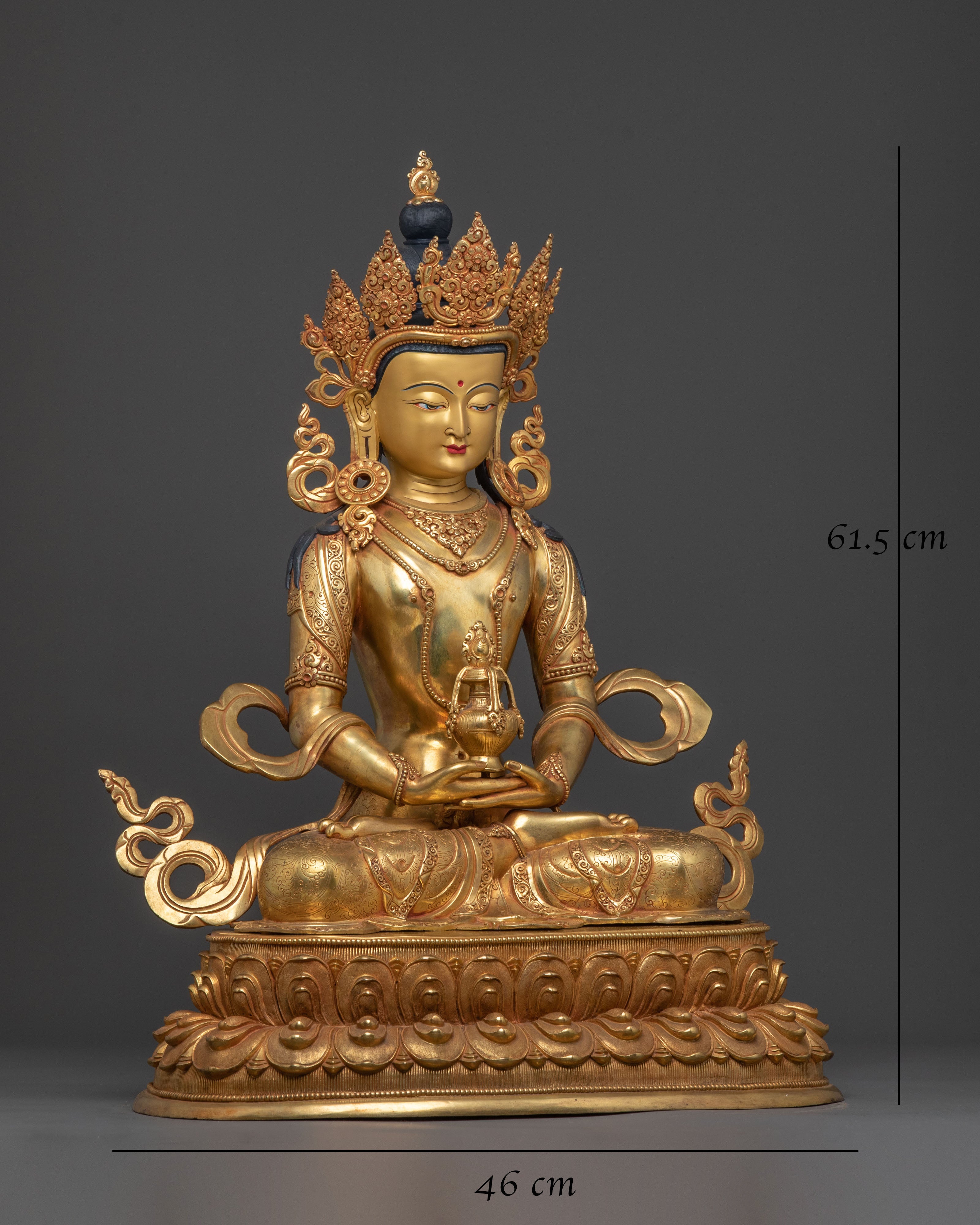 Amitayus Buddha Statue | 24K Gold Gilded Figurine
