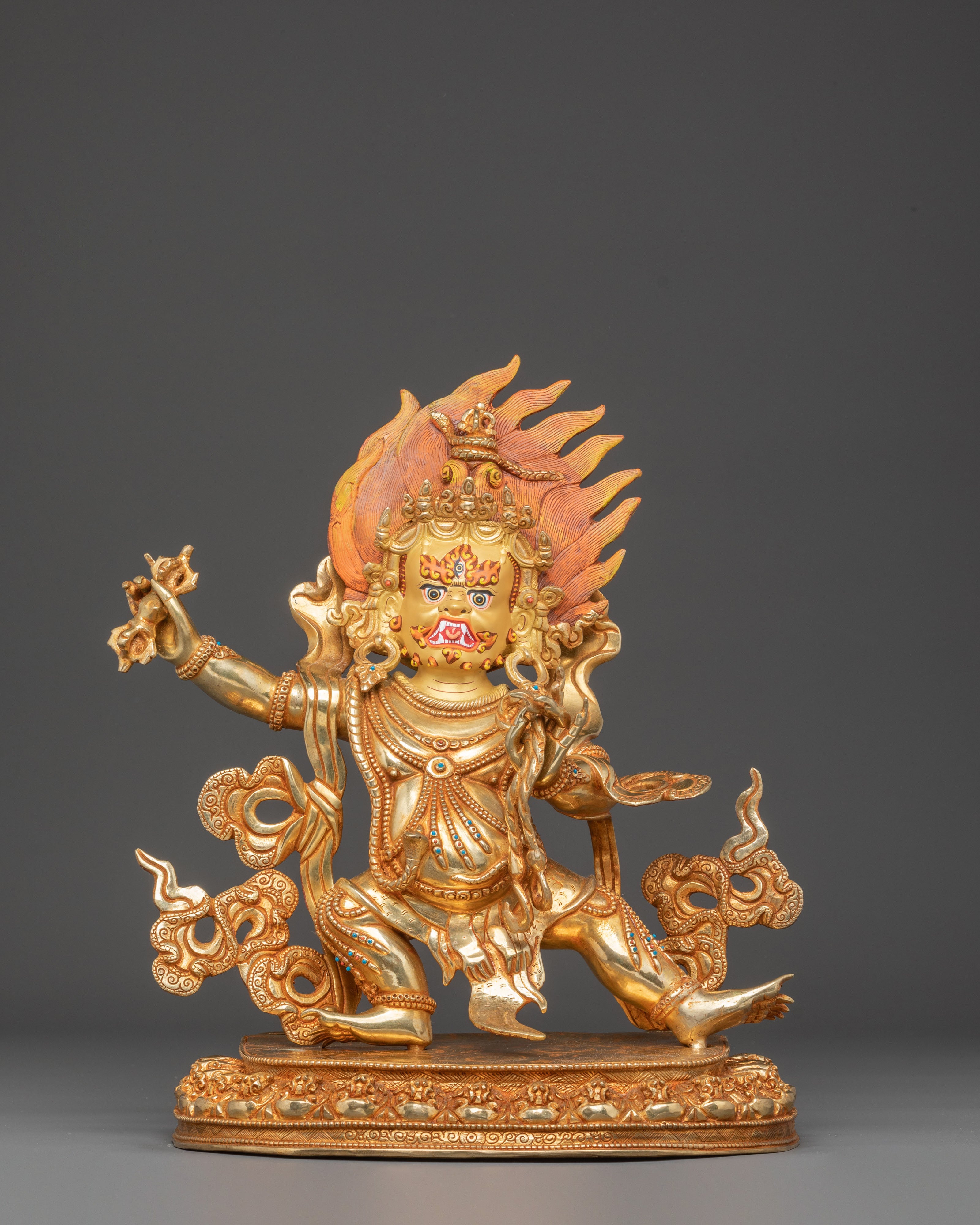 Golden Statue of Dharma Protection Vajrapani | Guardian of the Dharma