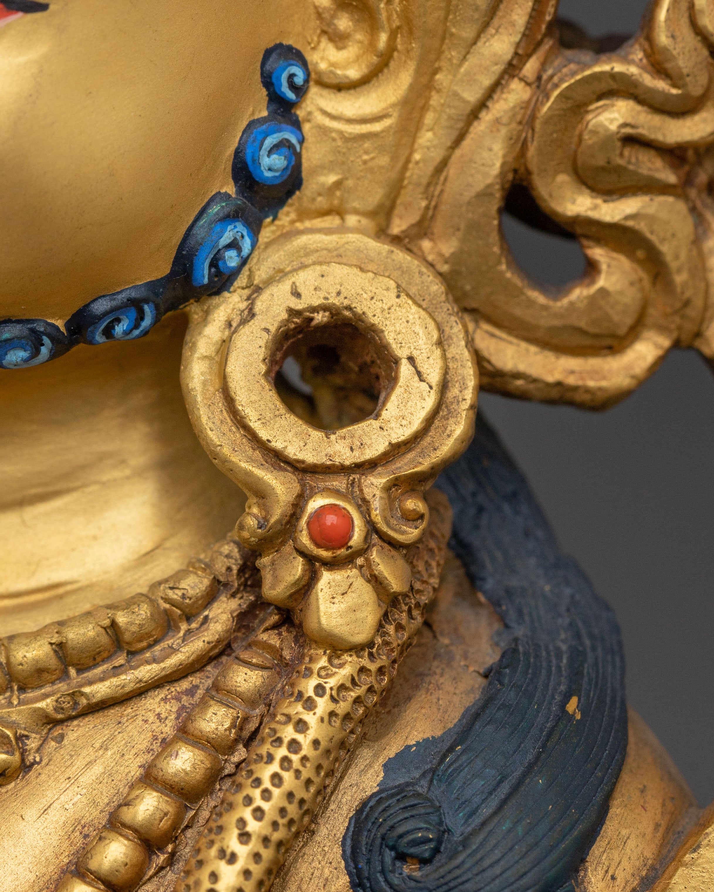 Jambhala Statue | Handcrafted Copper Gold Gilded Figurine