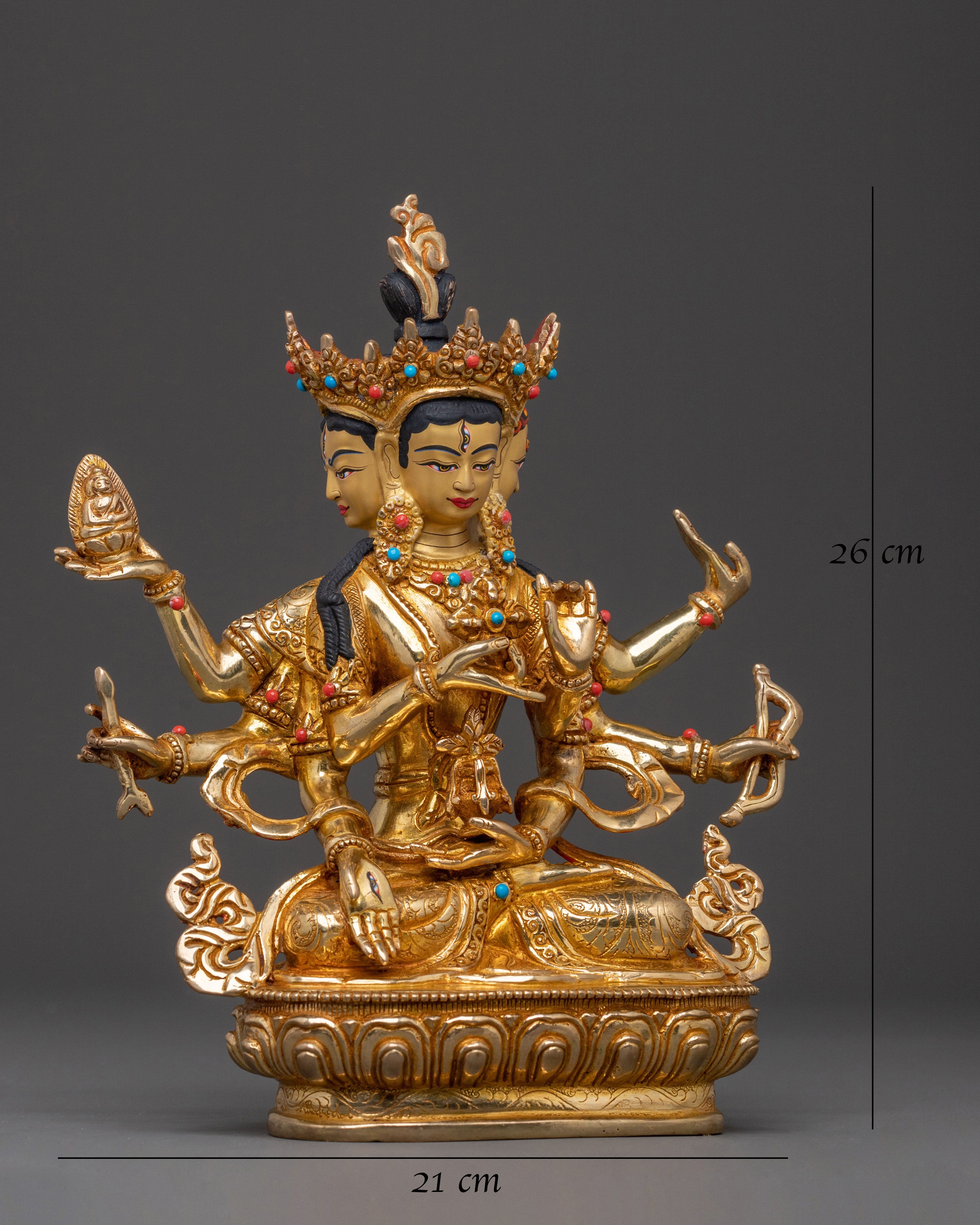 Namgyalma Healing Statue: 24K Gold Gilded Figure