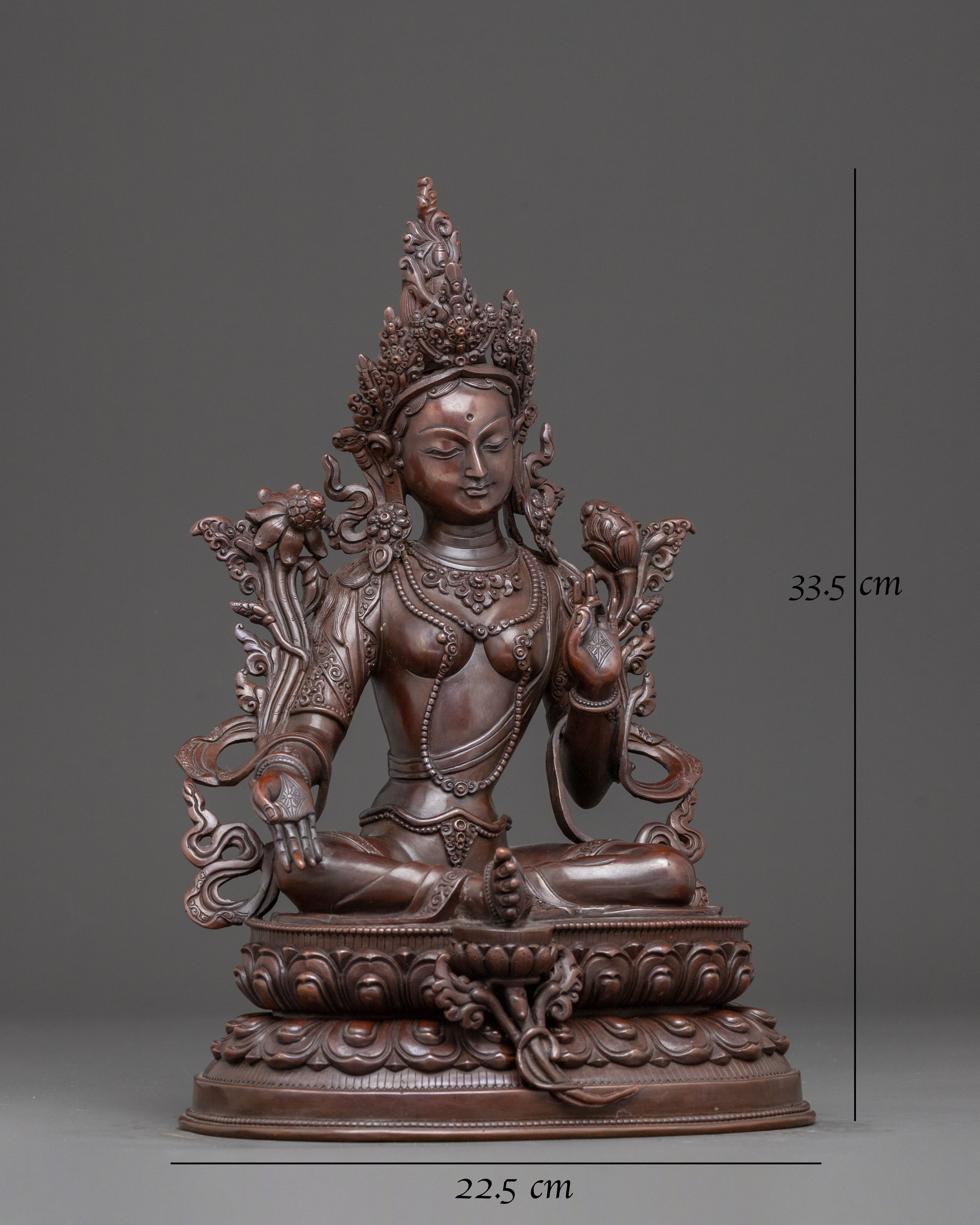 Handmade Oxidized Copper Shyama Tara Statue 