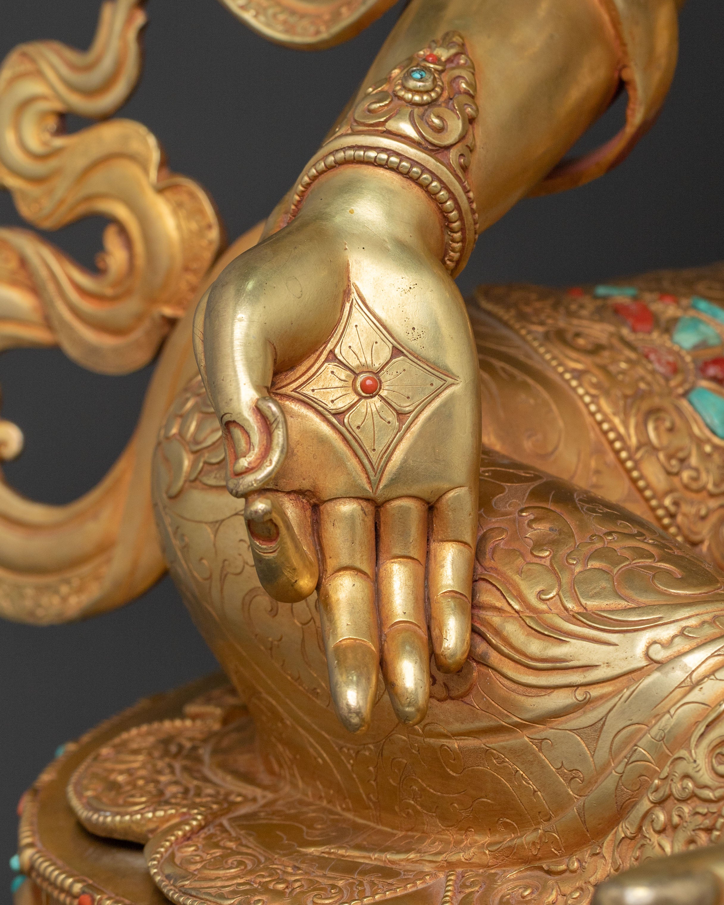 Handcrafted Green Tara Sacred Sculpture | Goddess of Compassion