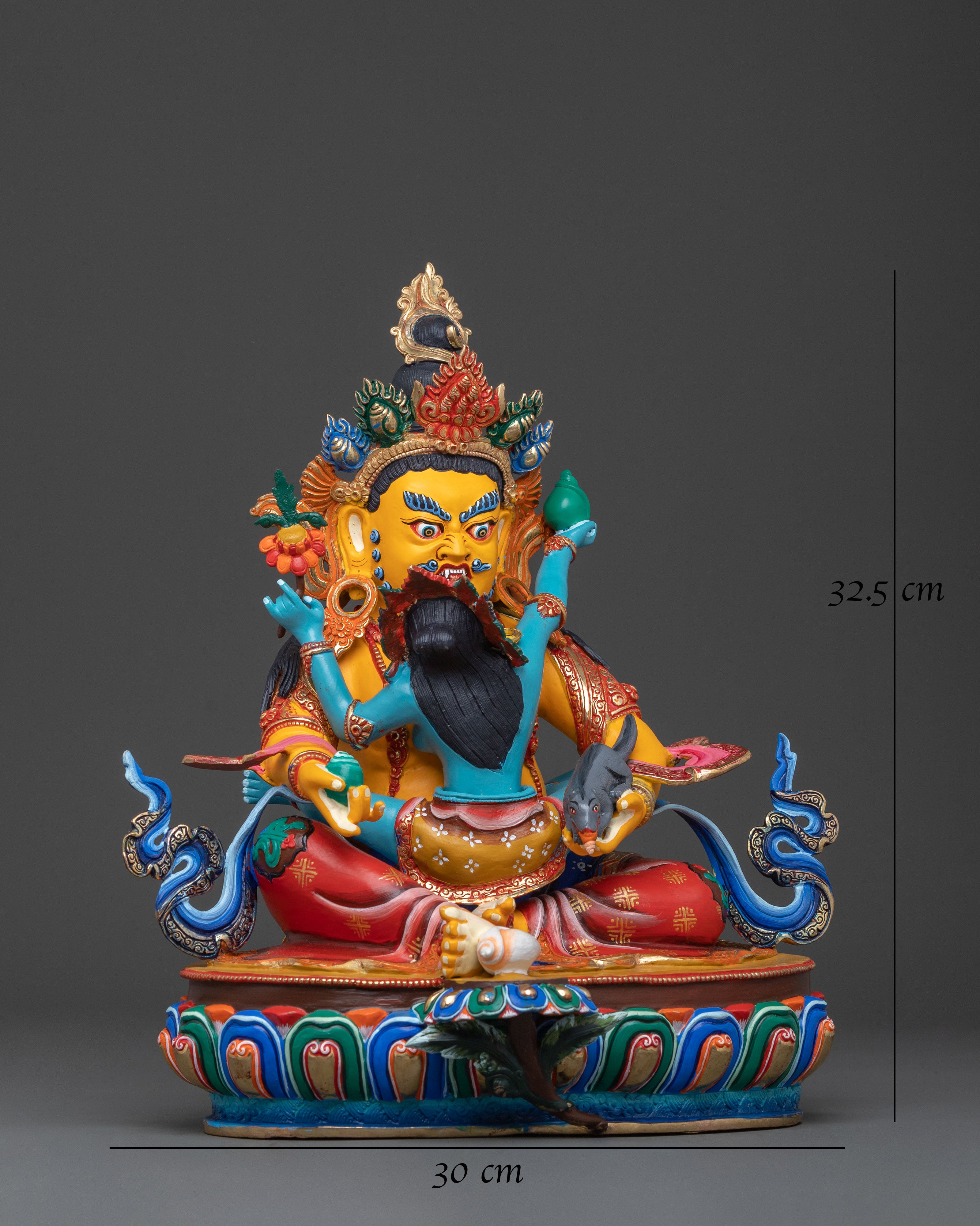 Green Dzambhala Sacred Idol | Buddhist Wealth Deity