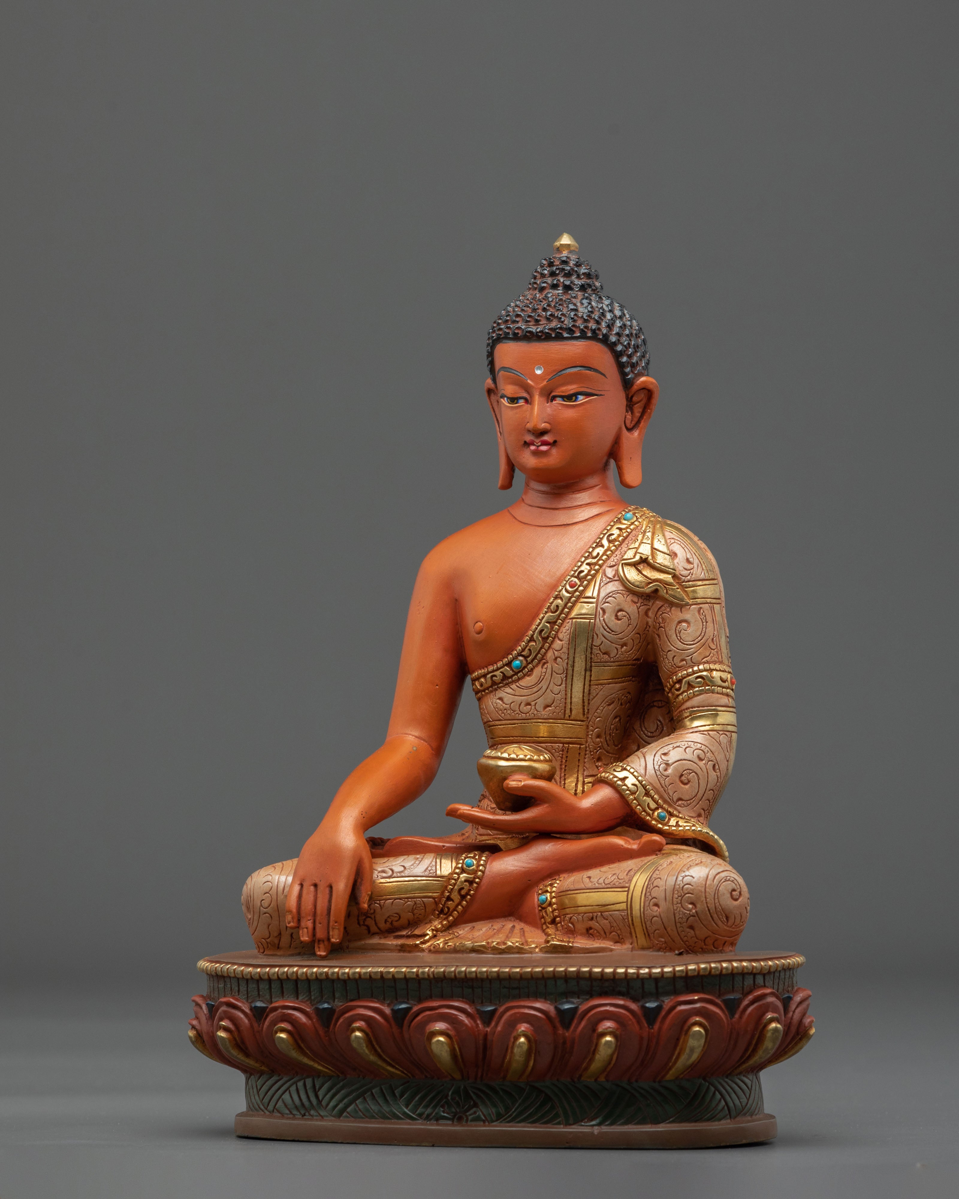 Shakyamuni Buddha Sacred Buddhist Rupa in 24K Gold