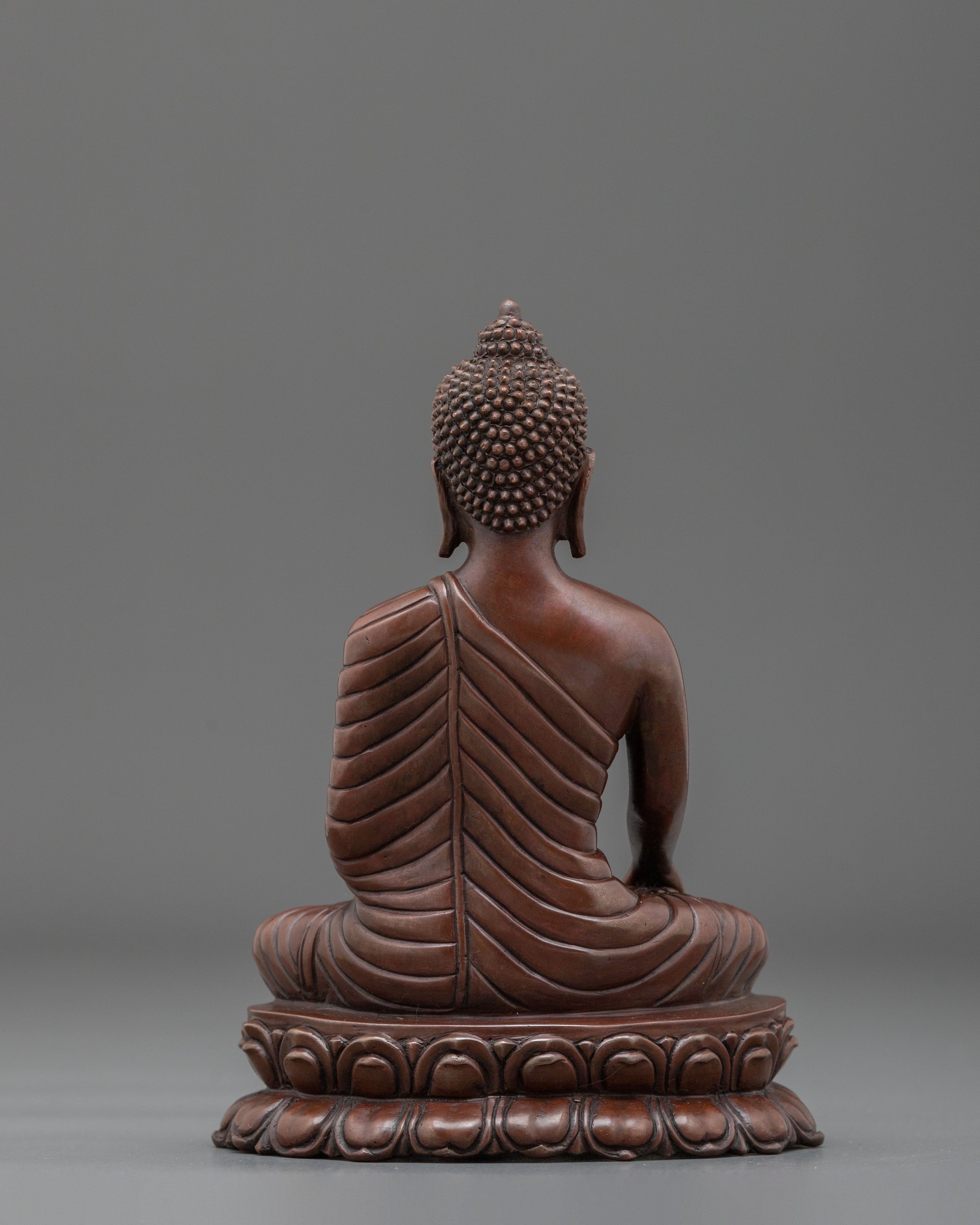 Shakyamuni Buddha Figurine | Oxidized Copper Sculpture