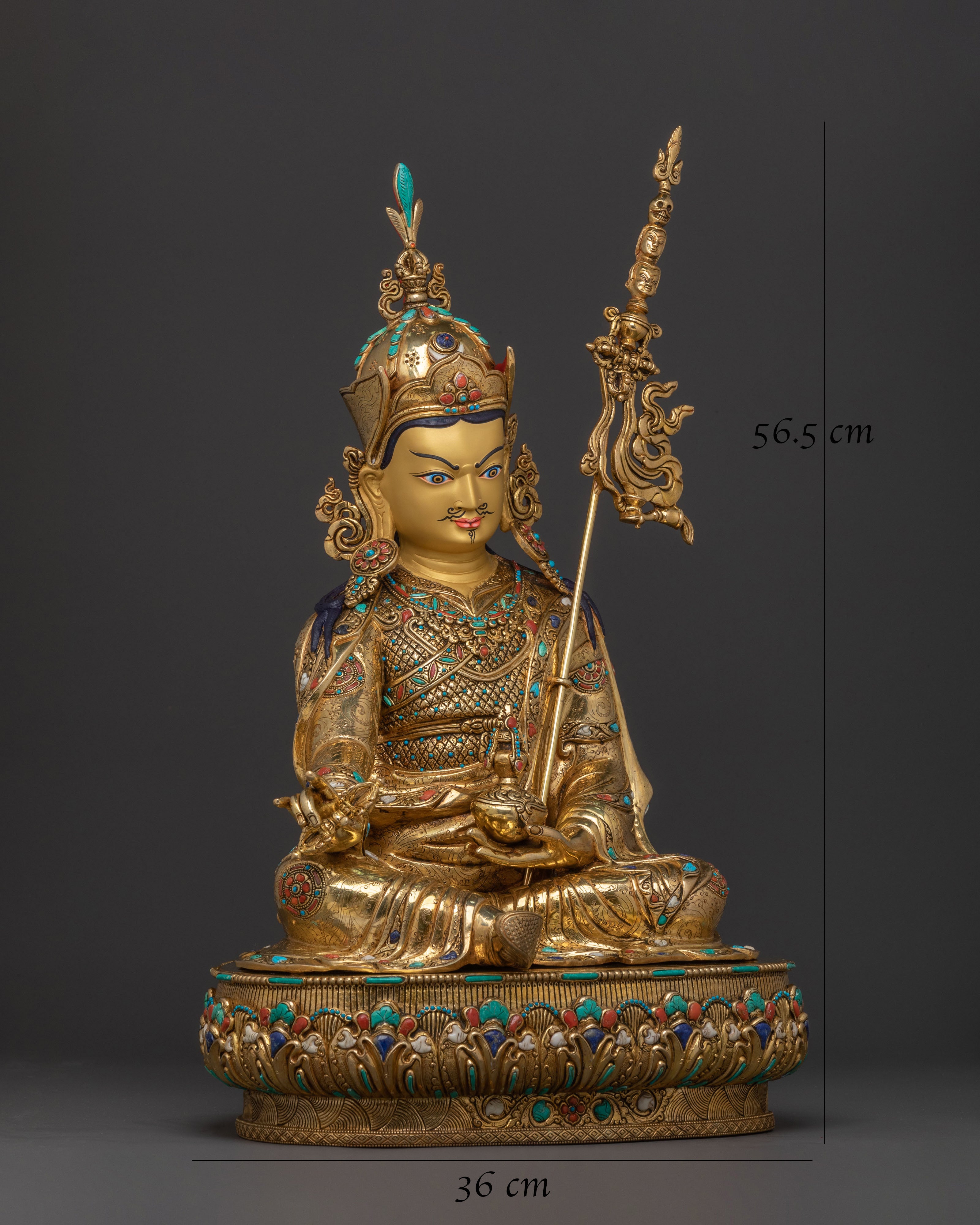 Sacred Enlightened Padmasambhava Guru Statue for Spiritual Altars