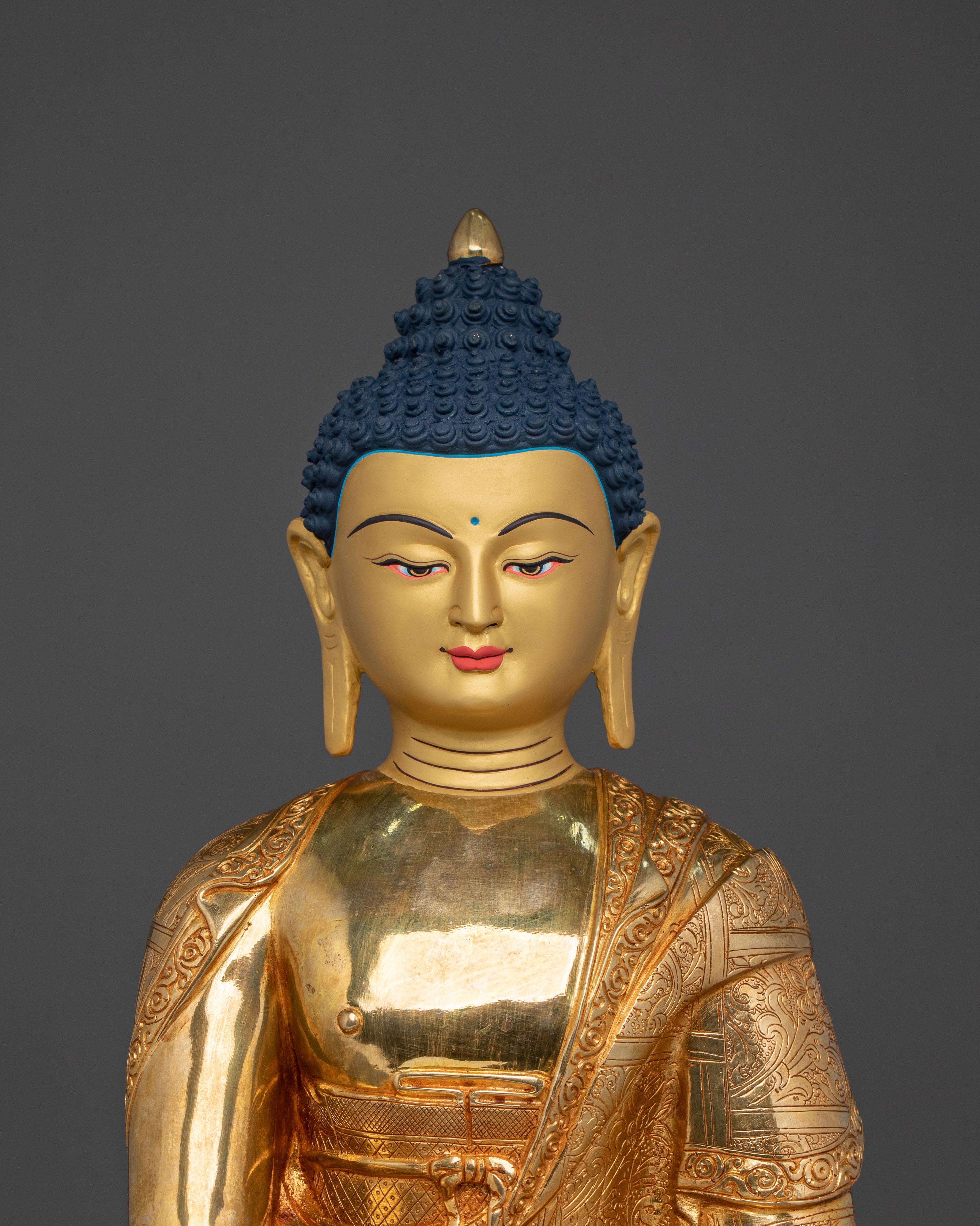 Shakyamuni Buddha Statue | 24K Gold Gilded Figurine