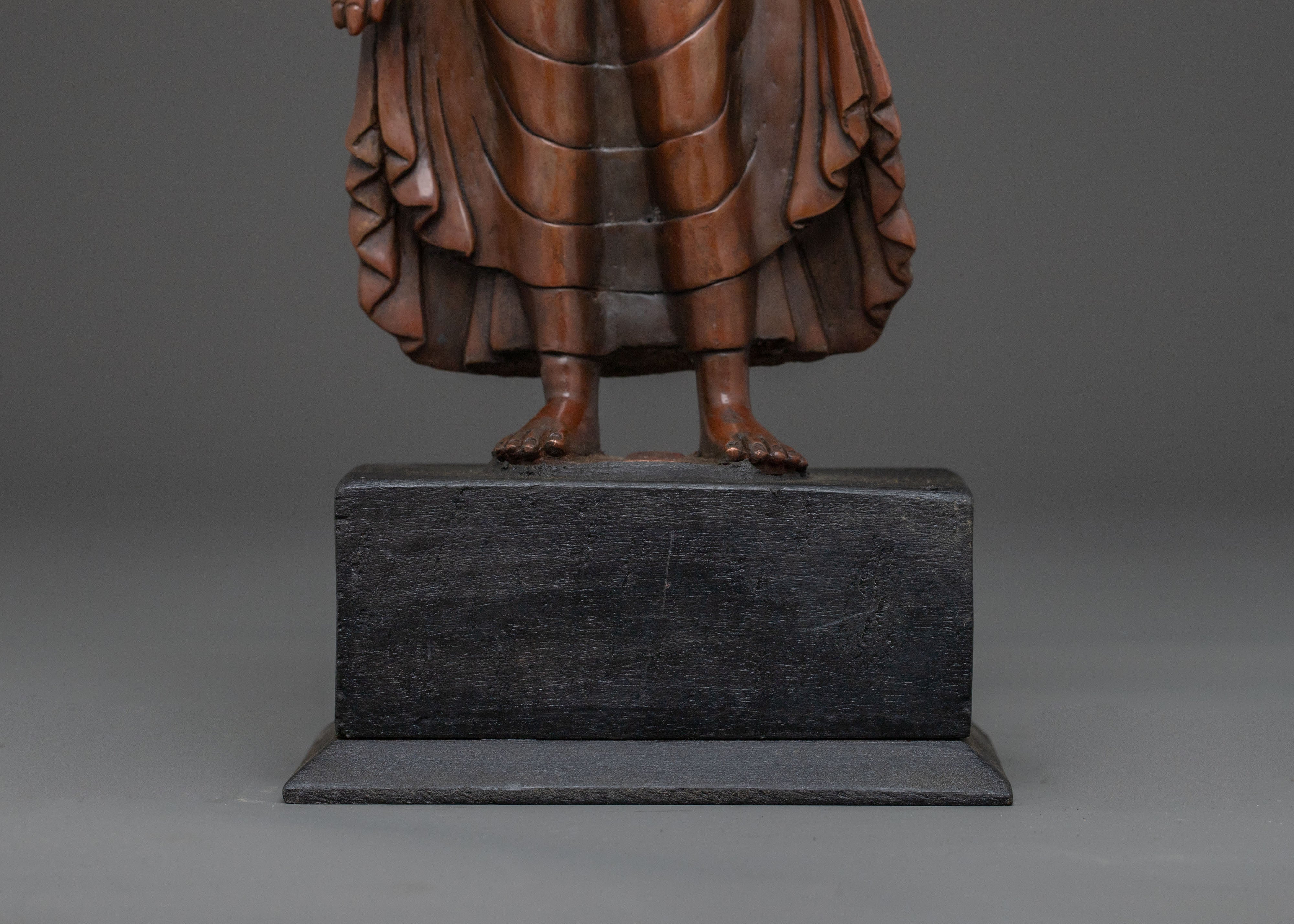 Dipankara Buddha Altar Statue | Oxidized Copper Figure