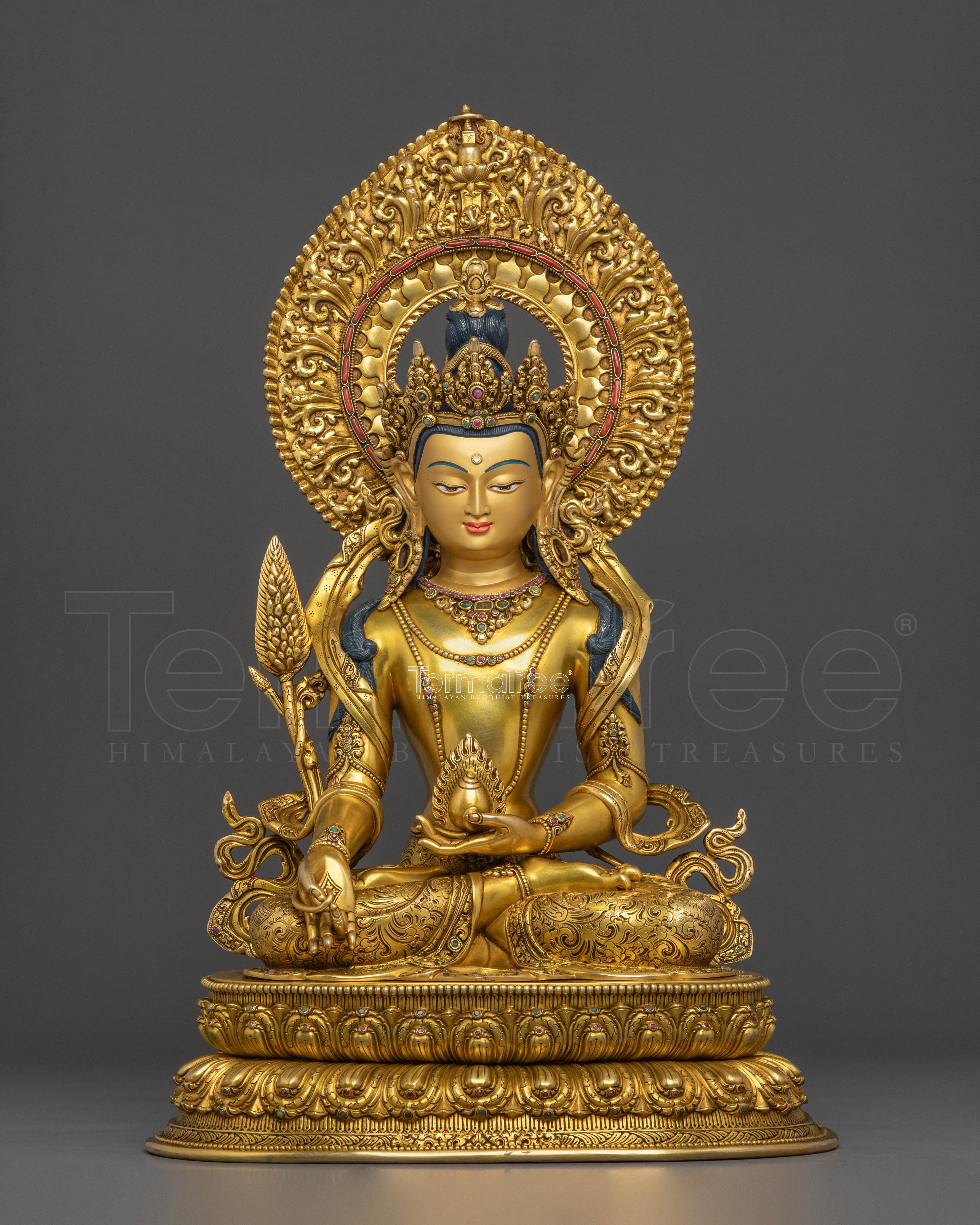 Handmade Kshitigarbha Sacred Sculpture | Bodhisattva of Great Vows
