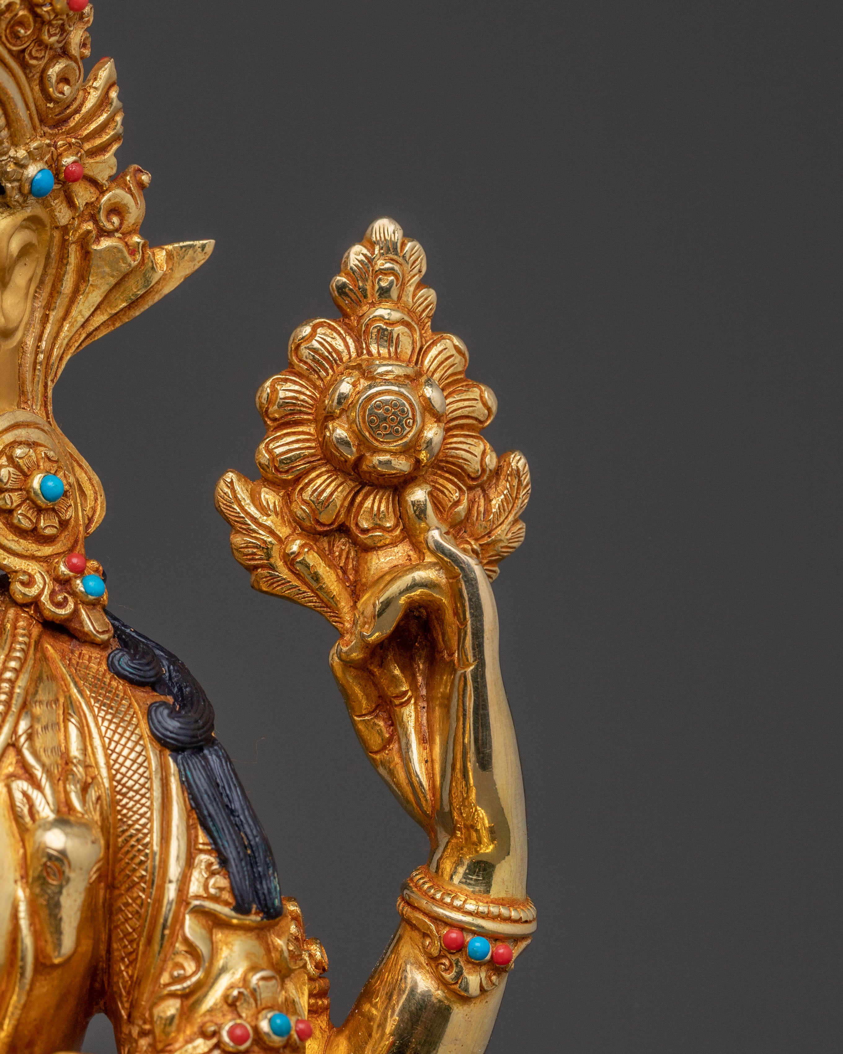 Handcrafted Copper Statue of Chenrezig