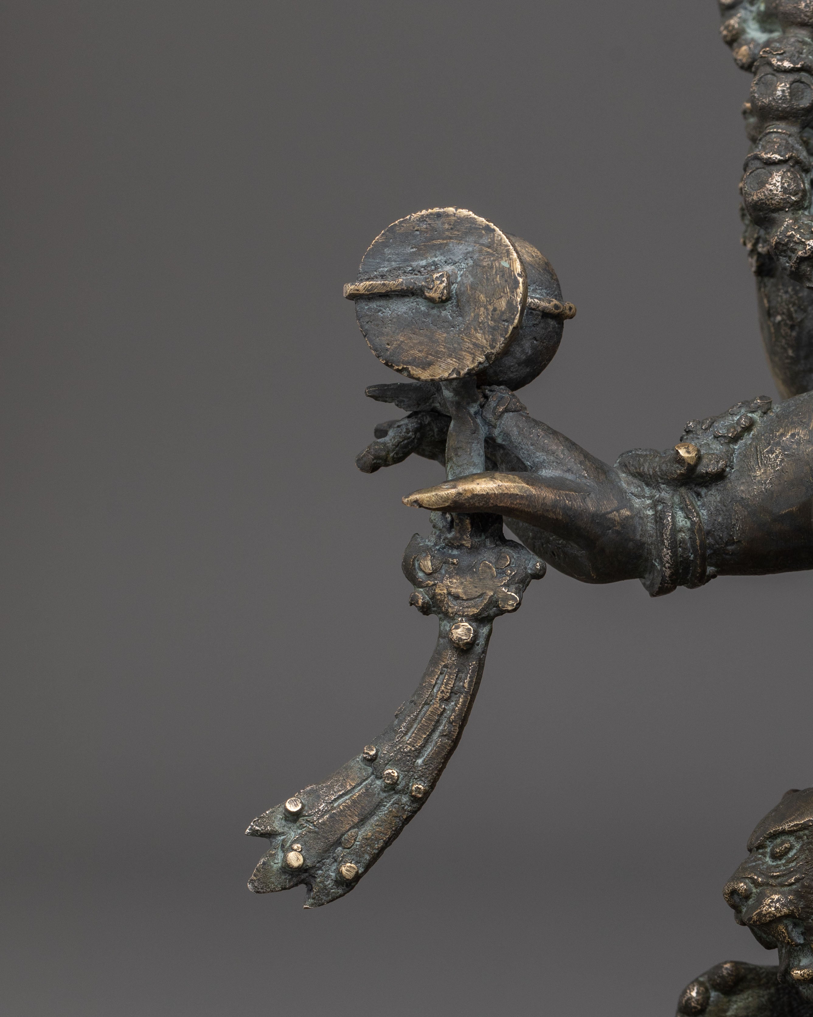 Six-Armed Mahakala Statue | Copper Figurine with Antique Finish