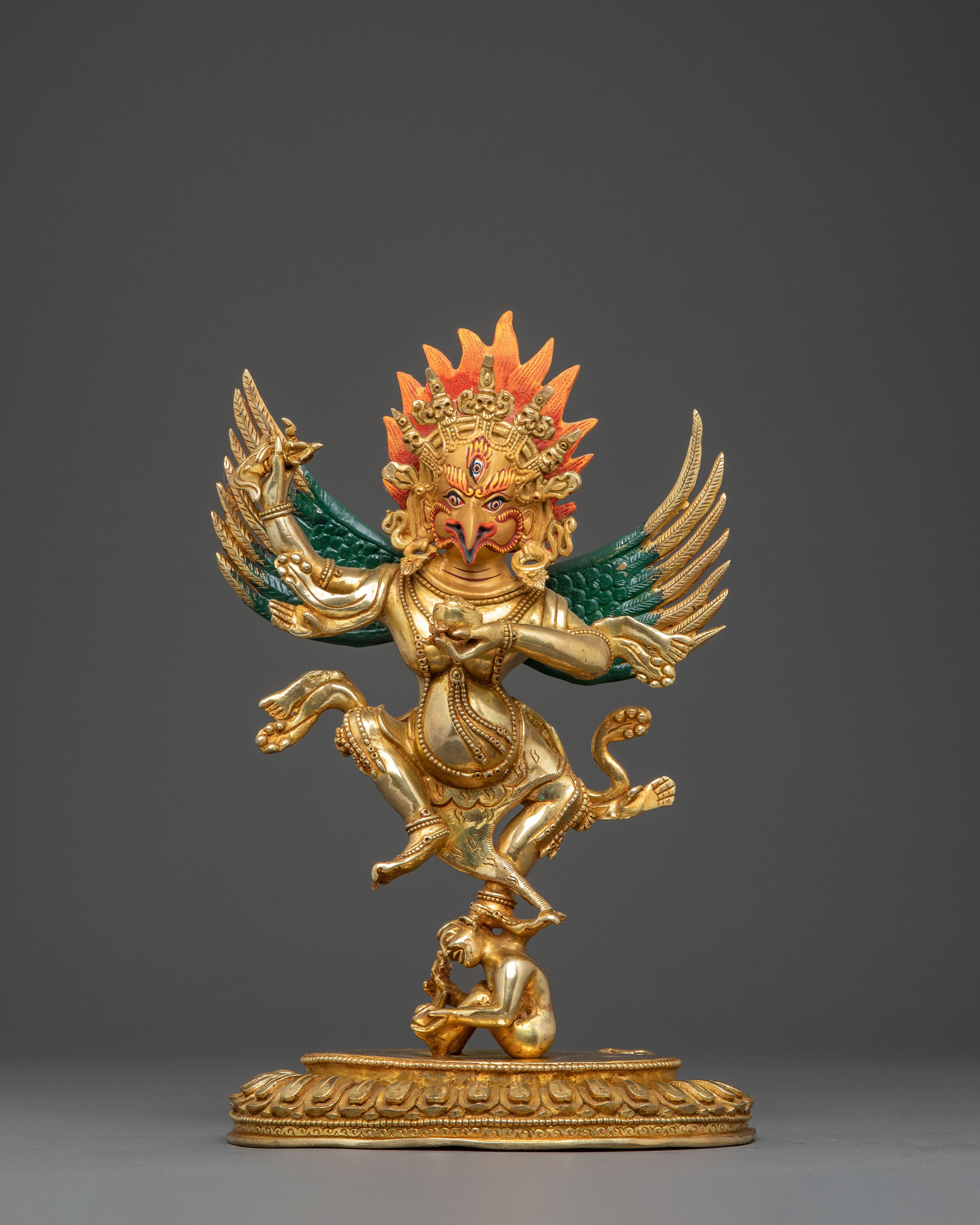 Garuda Protector Statue: Wrathful Tibetan Bird Deity