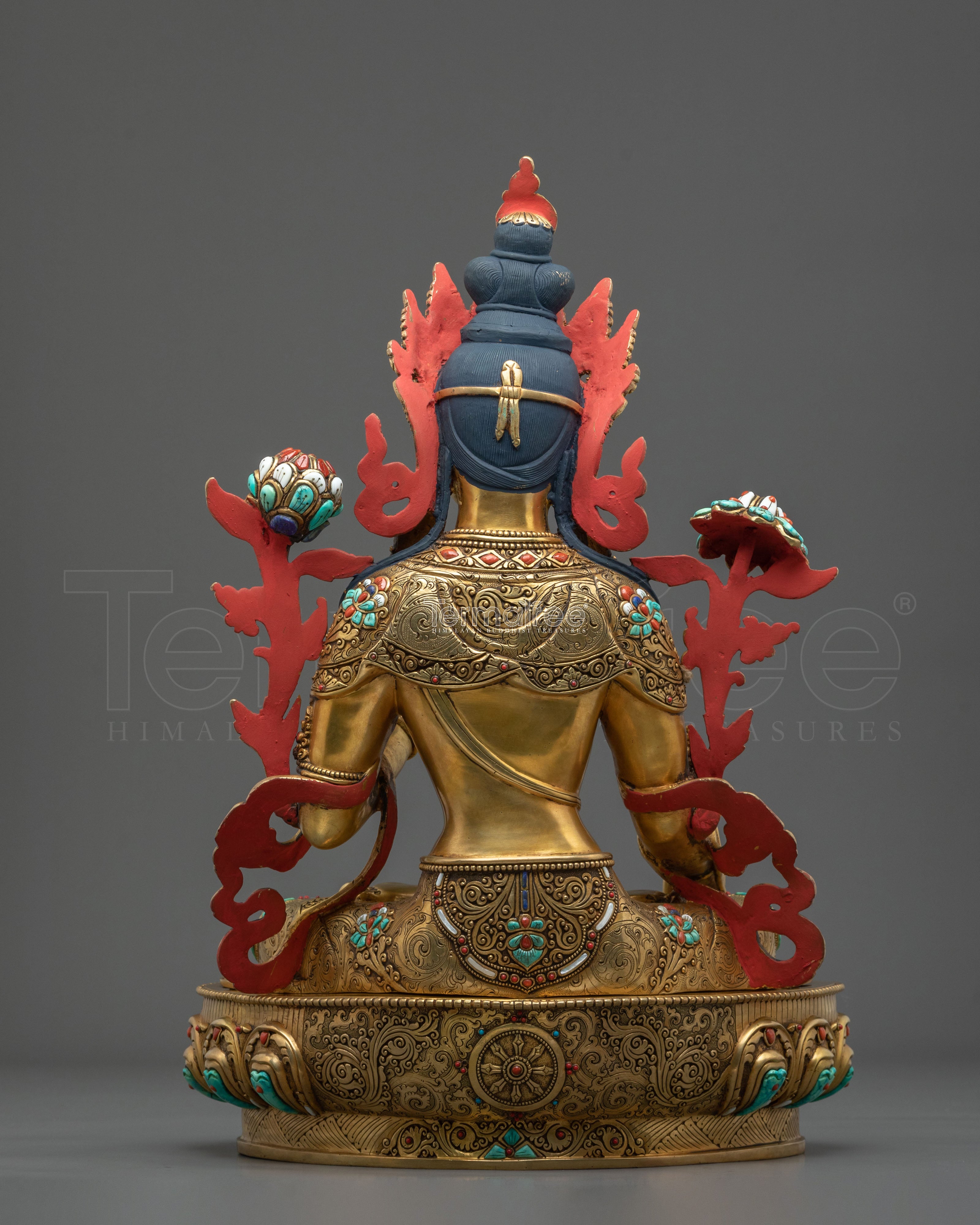 Seven Eyed Deity White Tara Sculpture | Symbol of Healing and Longevity