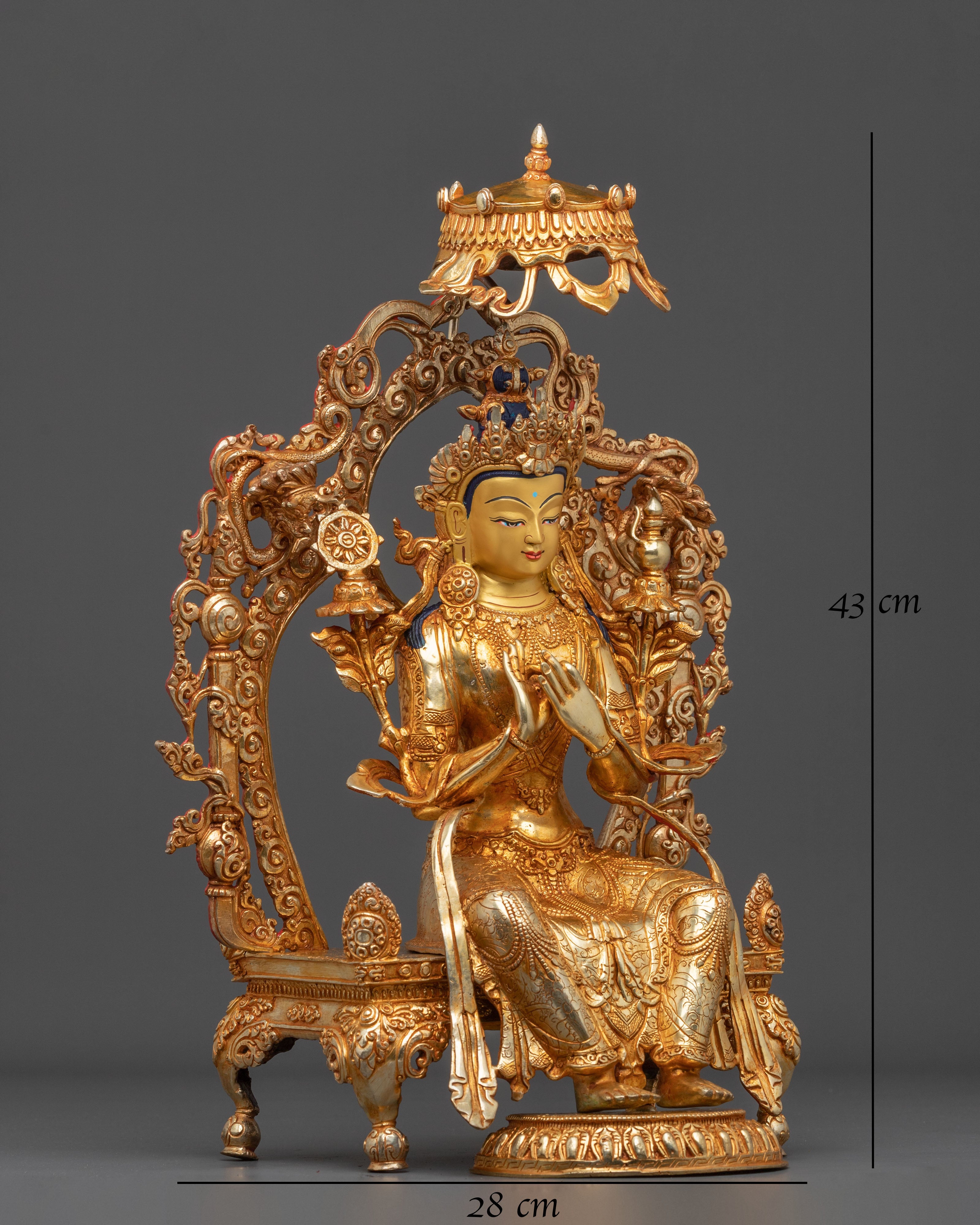 Maitreya Buddha Statue | Handcrafted 24K Gold Gilded