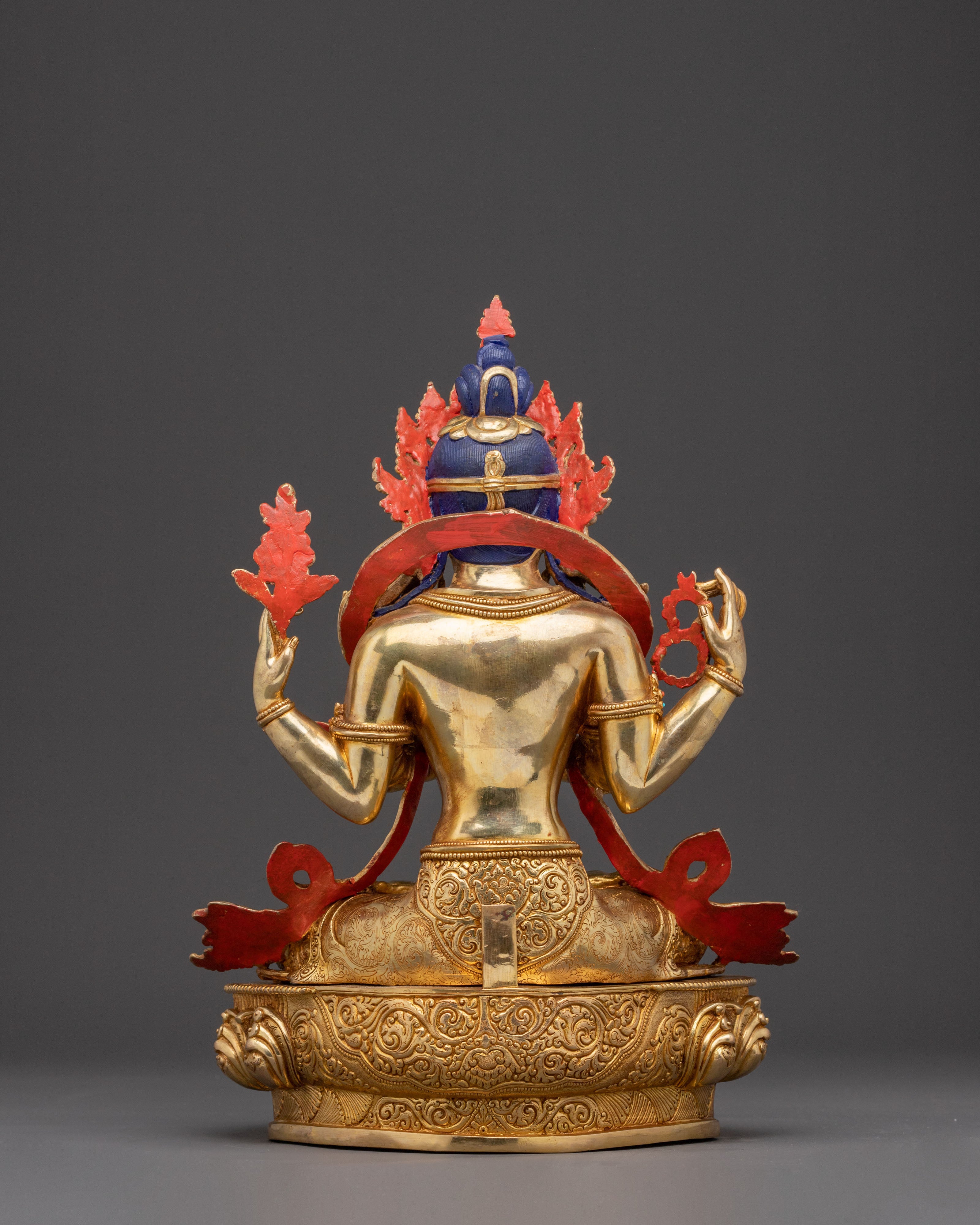 Merciful Chenrezig Bodhisattva Statue - 24K Gold Gilded