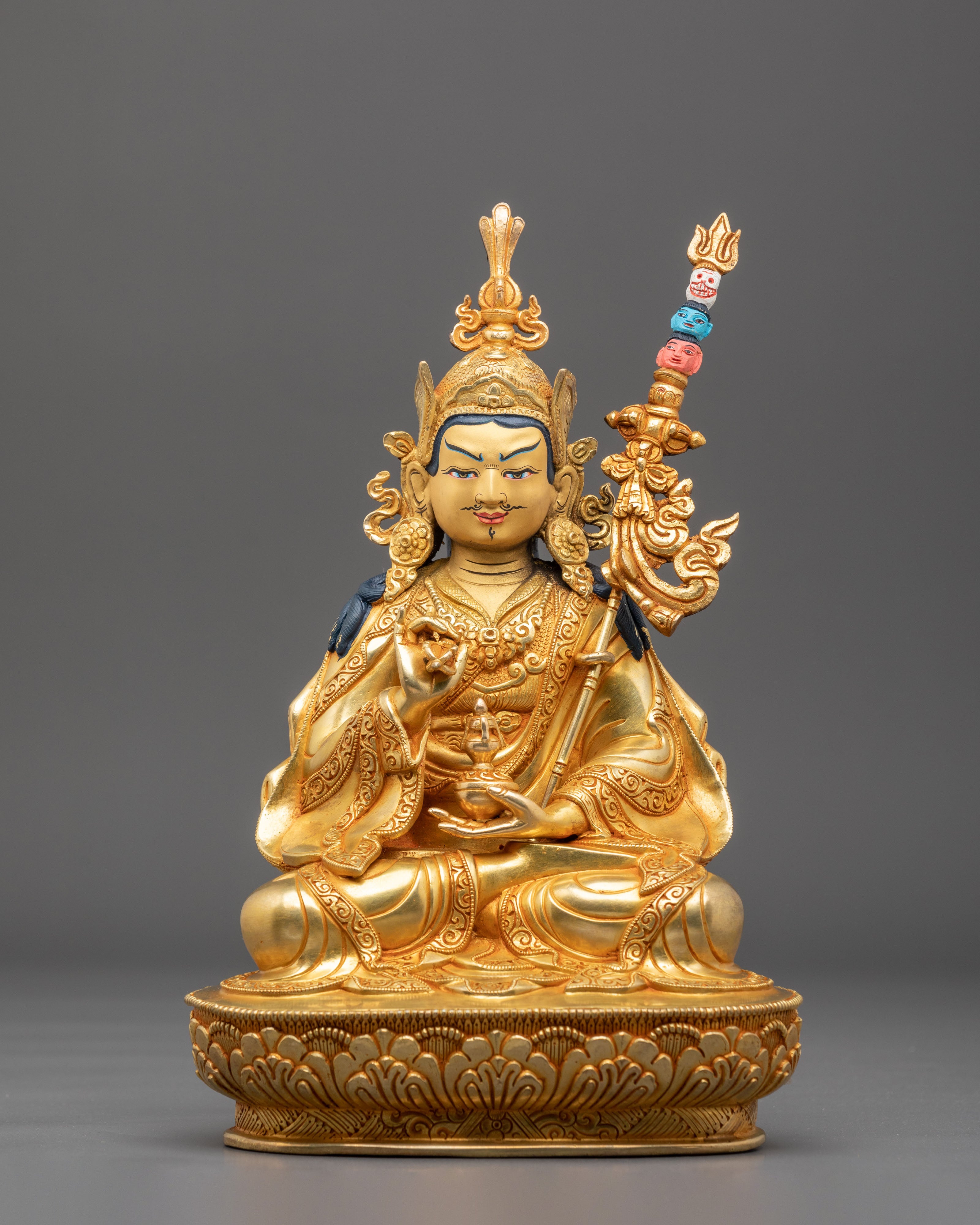 Nyingma Guru Tsokye Dorje Statue with 24K Gold Gilded