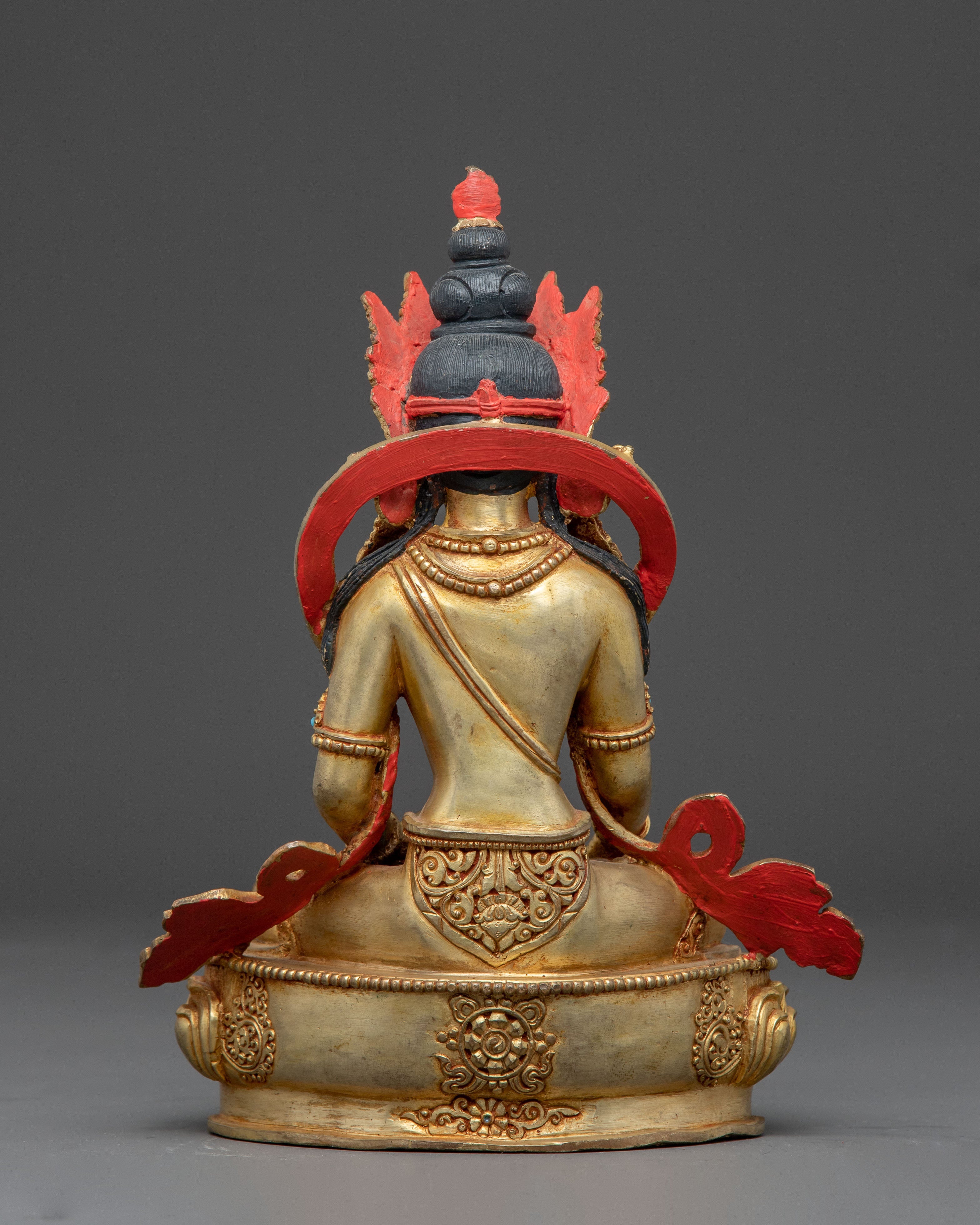 Handcrafted Mitupa Buddha Statue | Gold Gilded Tibetan Spiritual Art