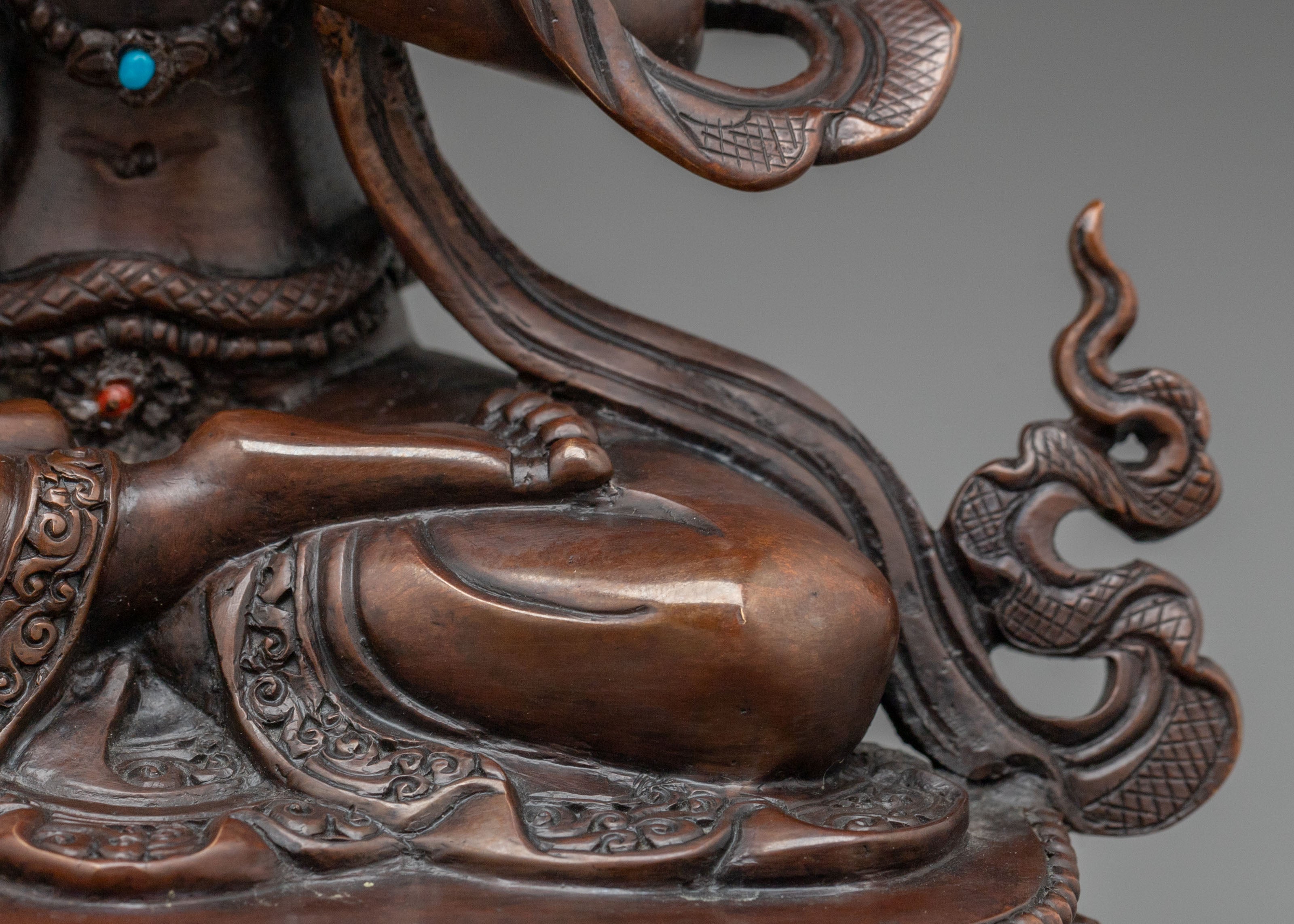 Four-Armed Chenrezig Oxidized Statue | Compassionate Figurine