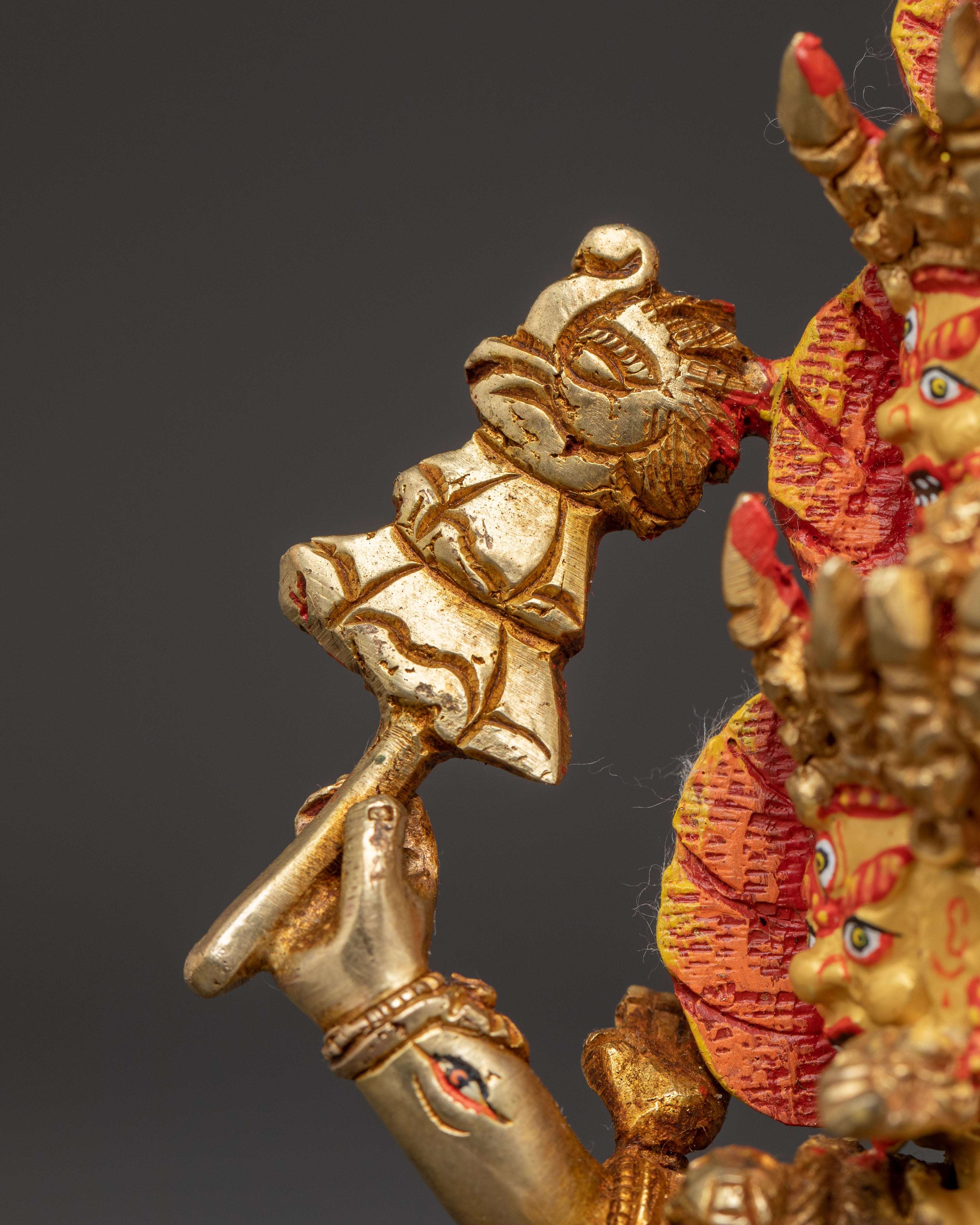 Three Tibetan Protector Deities Statue Set | Rahula, Dorje Legpa & Ekajati Statue Set