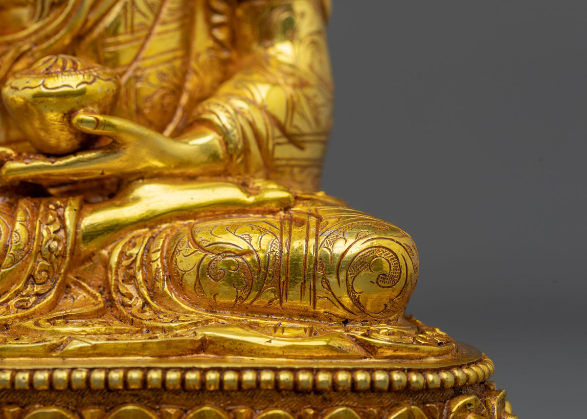 Shakyamuni Buddha Acrylic Painted Statue | Copper Figurine