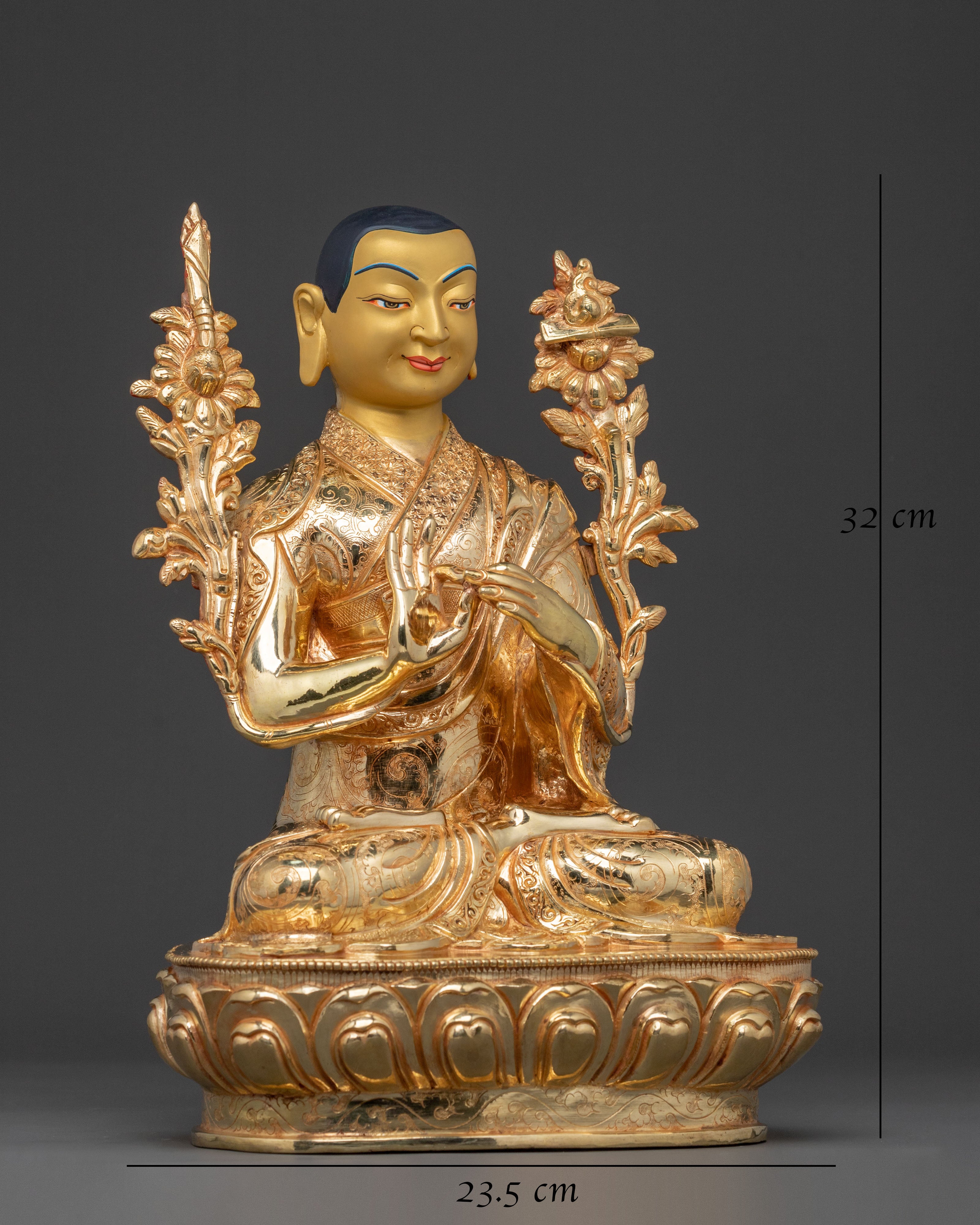 Tsongkhapa and Disciples Altar Statue | Tibetan Buddhist Decor