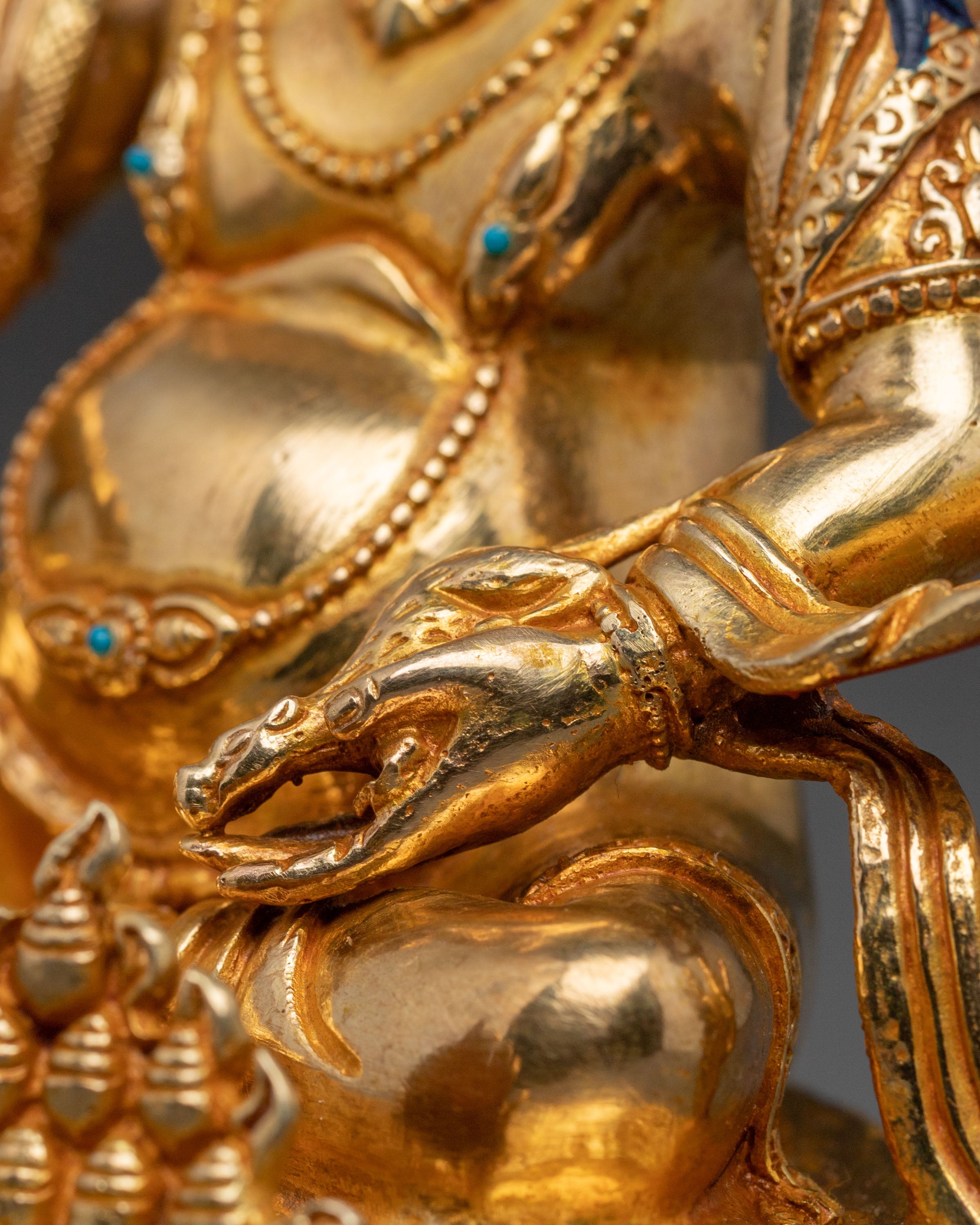 Dzambhala 24K Gold Gilded Statue with Copper Body