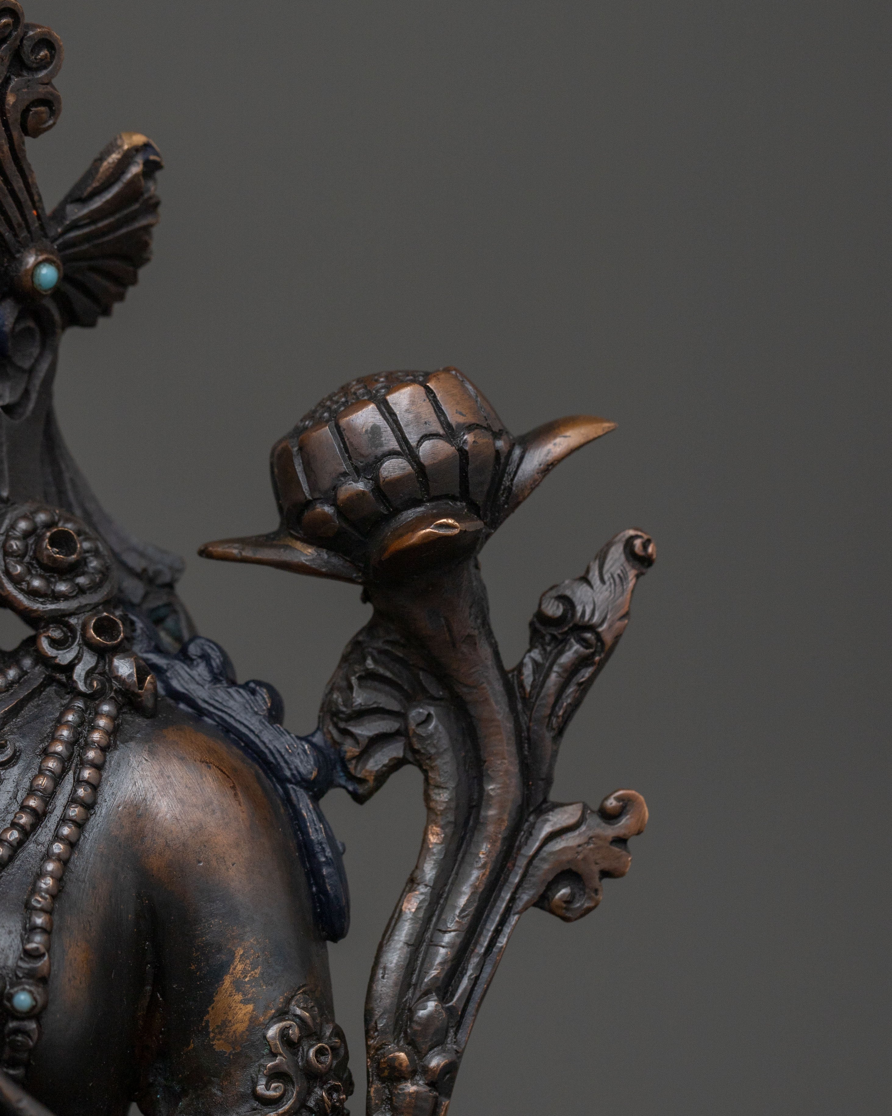 Green Tara Sculpture | Oxidized Copper Goddess