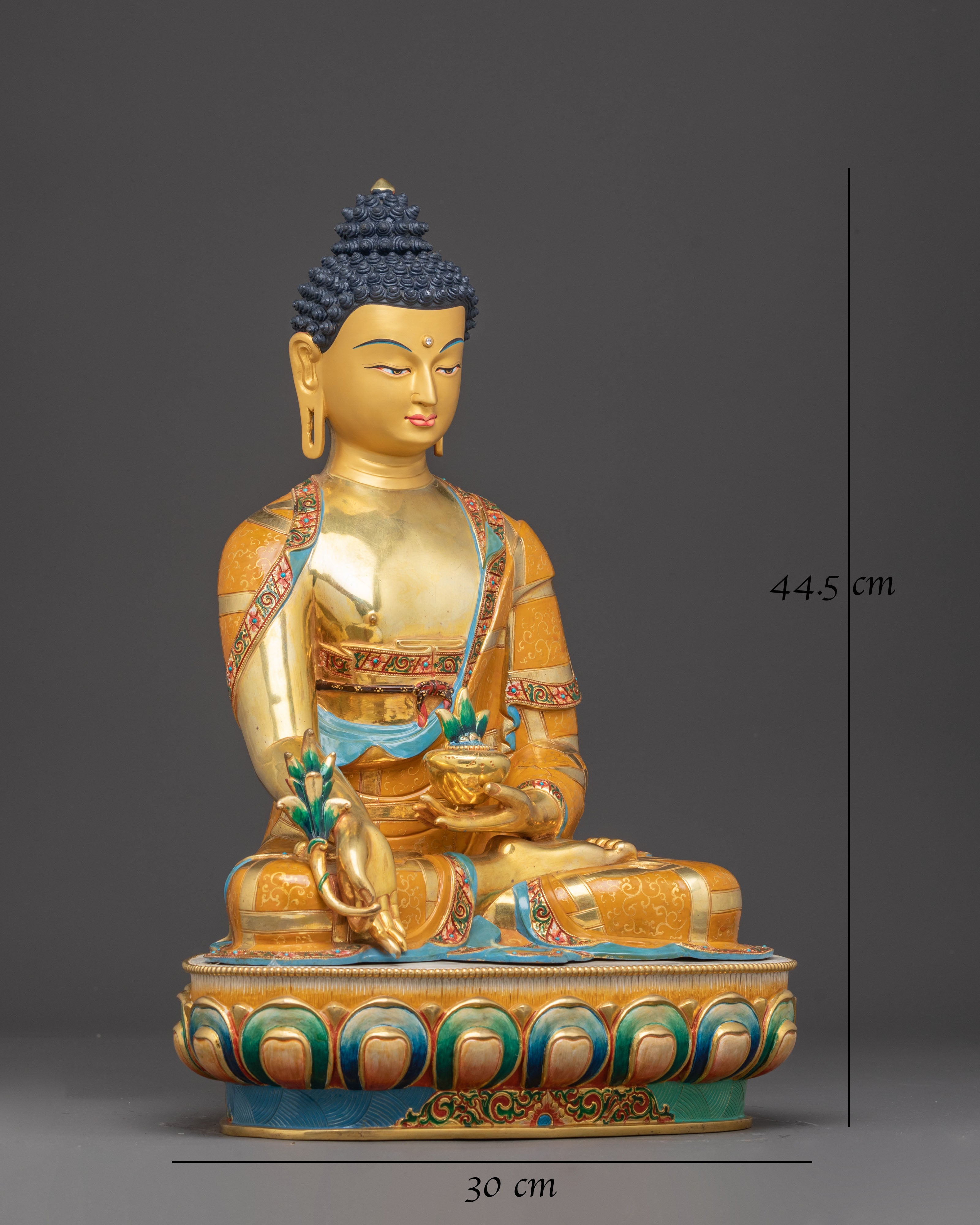 Golden Healing Statue of Medicine Buddha | Divine Healer