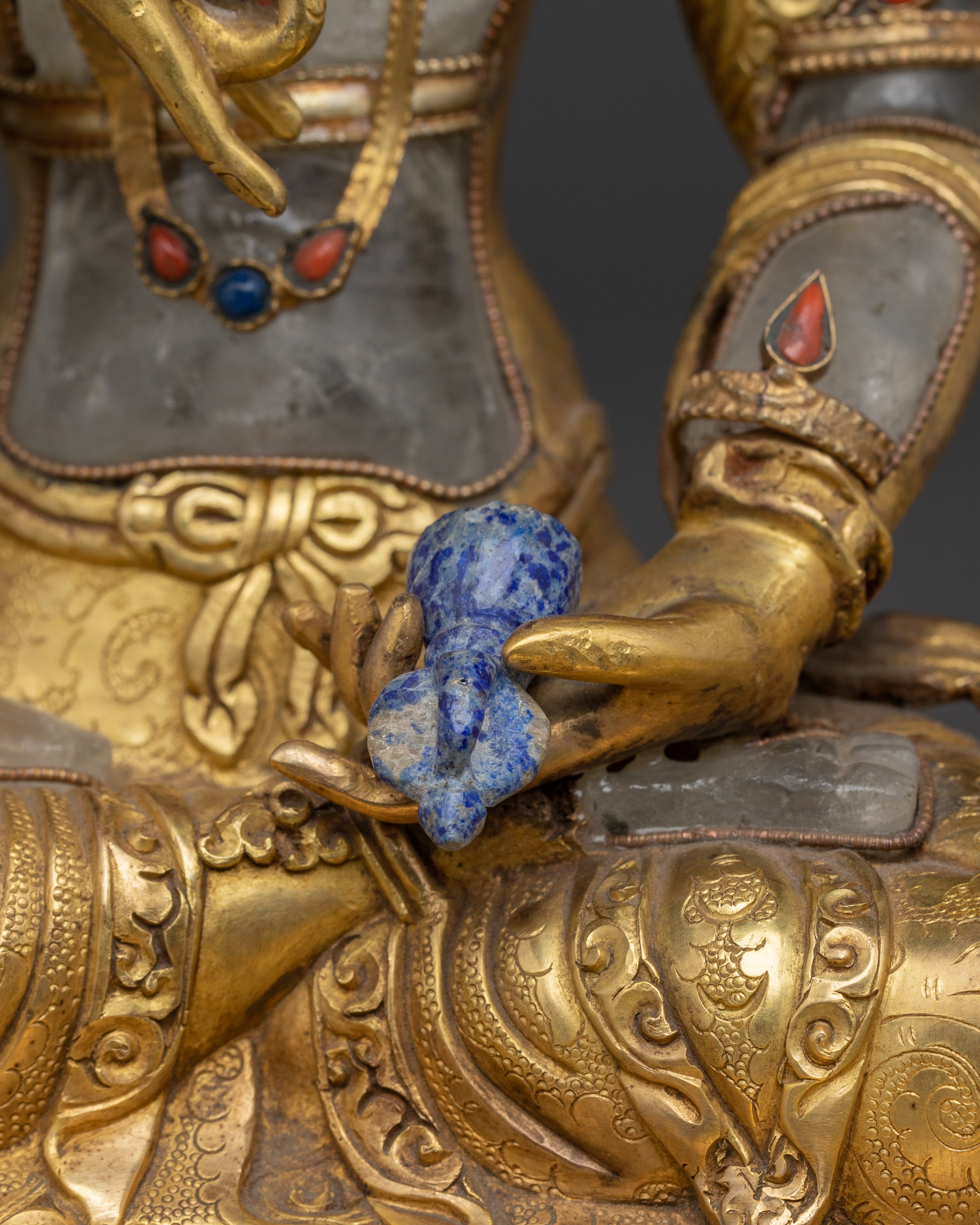 Handmade 24K Gold Glided Statue of Vajrasattva | Purification Deity